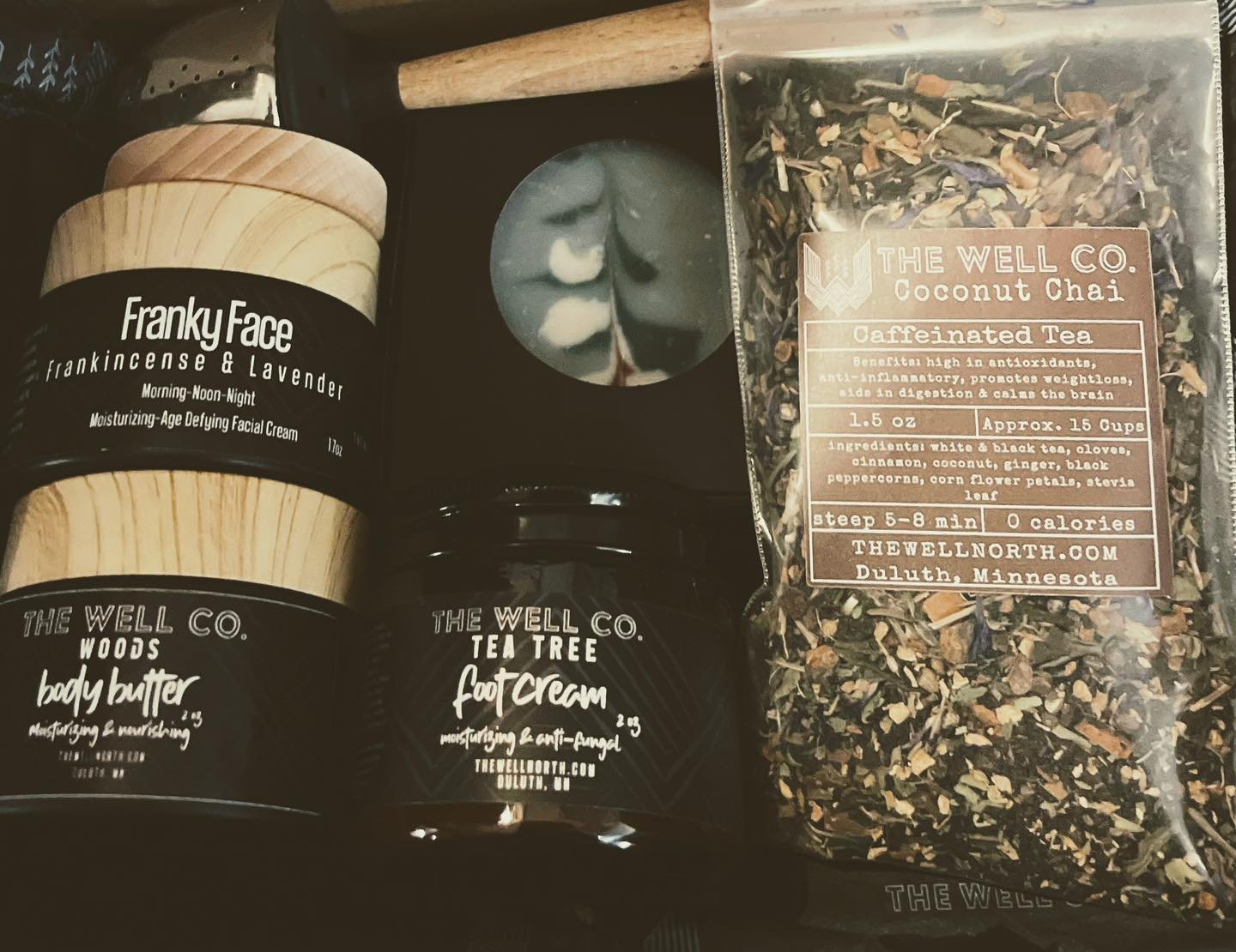 Mother&rsquo;s Day Gift Box available for pick up! 218-727-8035 

Mother&rsquo;s Day is 3 Days Away ❤️

This is a gift box of best selling products!
Franky Face Cream-Woods Body Butter-Tea Tree Foot Cream-Woods Body Soap-Coconut Chai Tea-Tea Infuser!