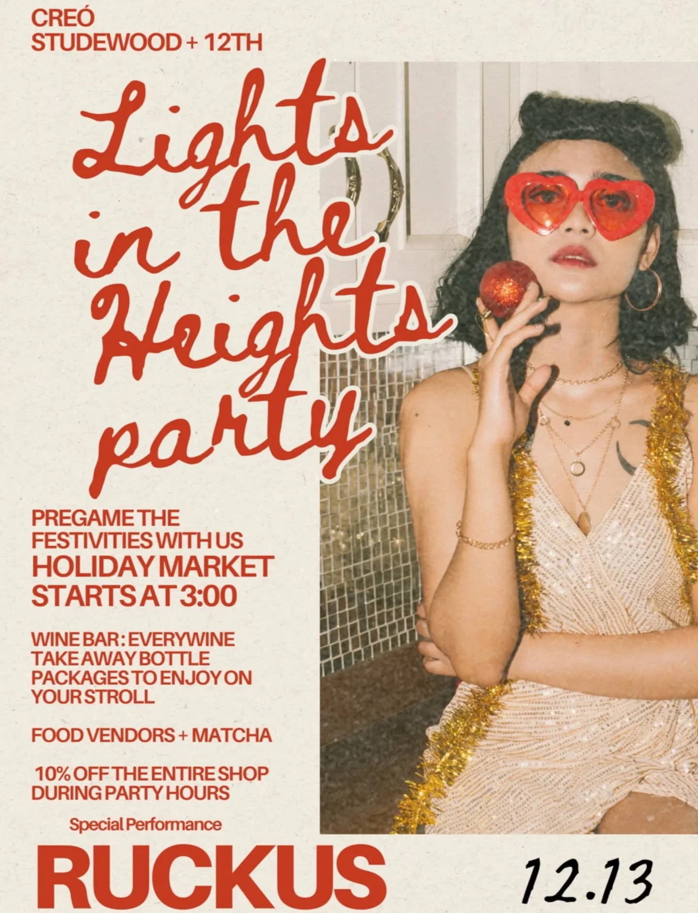 Pre-gaming is important. It's like stretching, but for your party muscles 🍾💪

Join us for our Lights In The Heights neighborhood warm up! We'll have @everywine.co pouring glasses of their favorite selects, plus take away bottle packages to ensure t