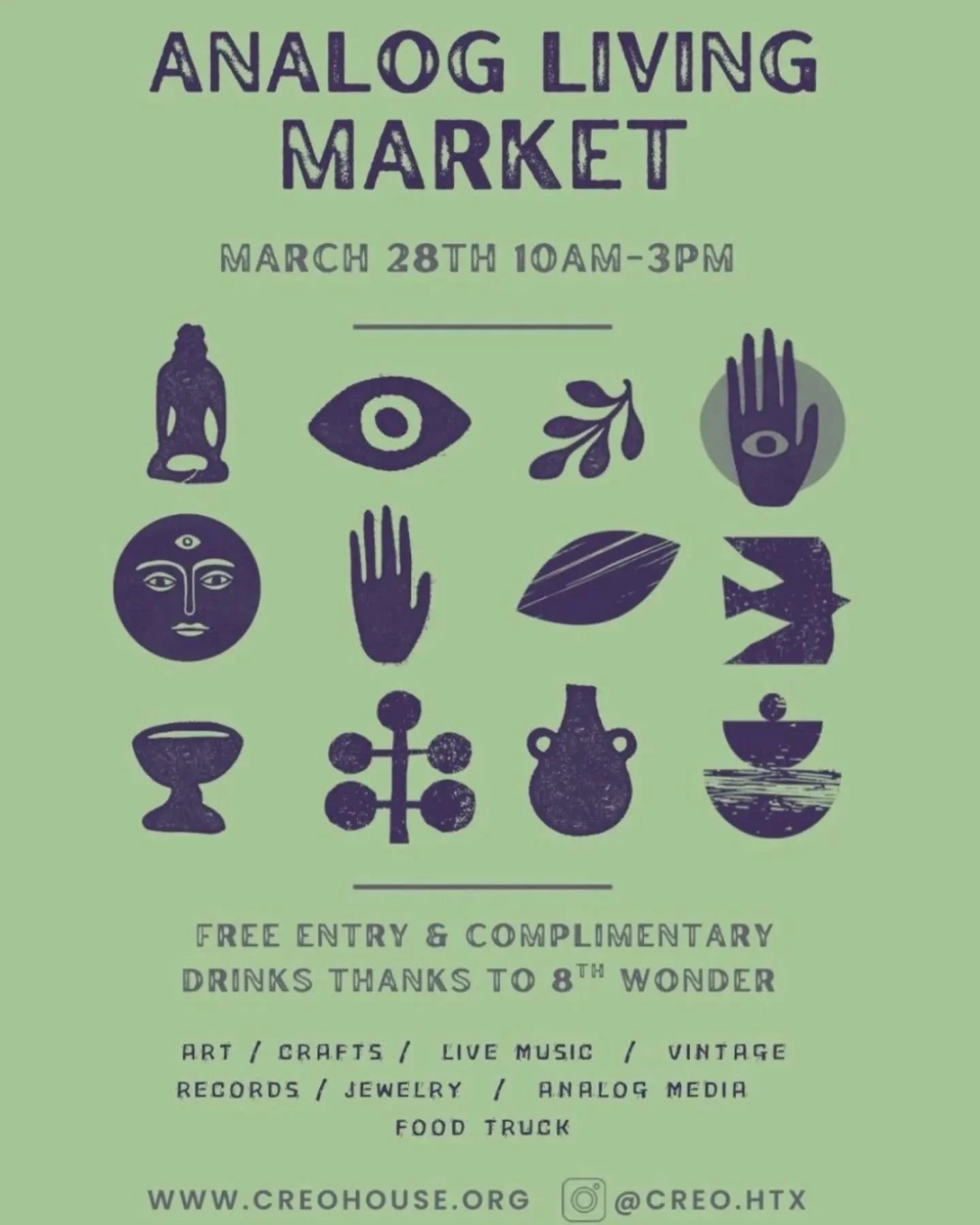 Analog Living Market 👈👈🌞

Step away from the algorithm and into the hum of analog living! Browse local arts, crafts, jewelry, vintage records, analog media, and so much more - all while soaking in live music, good food and great company.

Celebrat