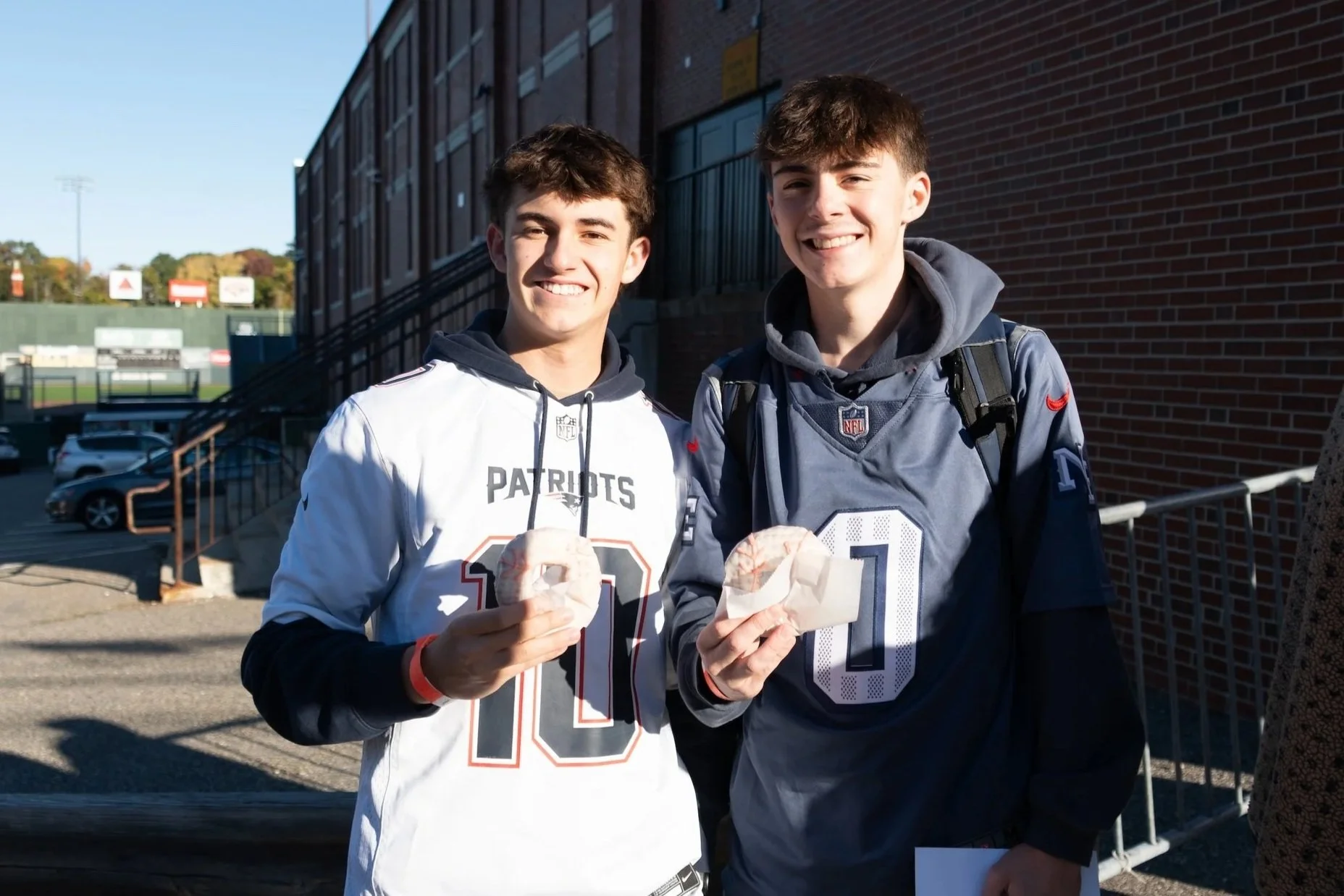 Attendees at the Northeast Sports Card Expo: Maine with the Northeast All-Star specialty donut from The Holy Donut