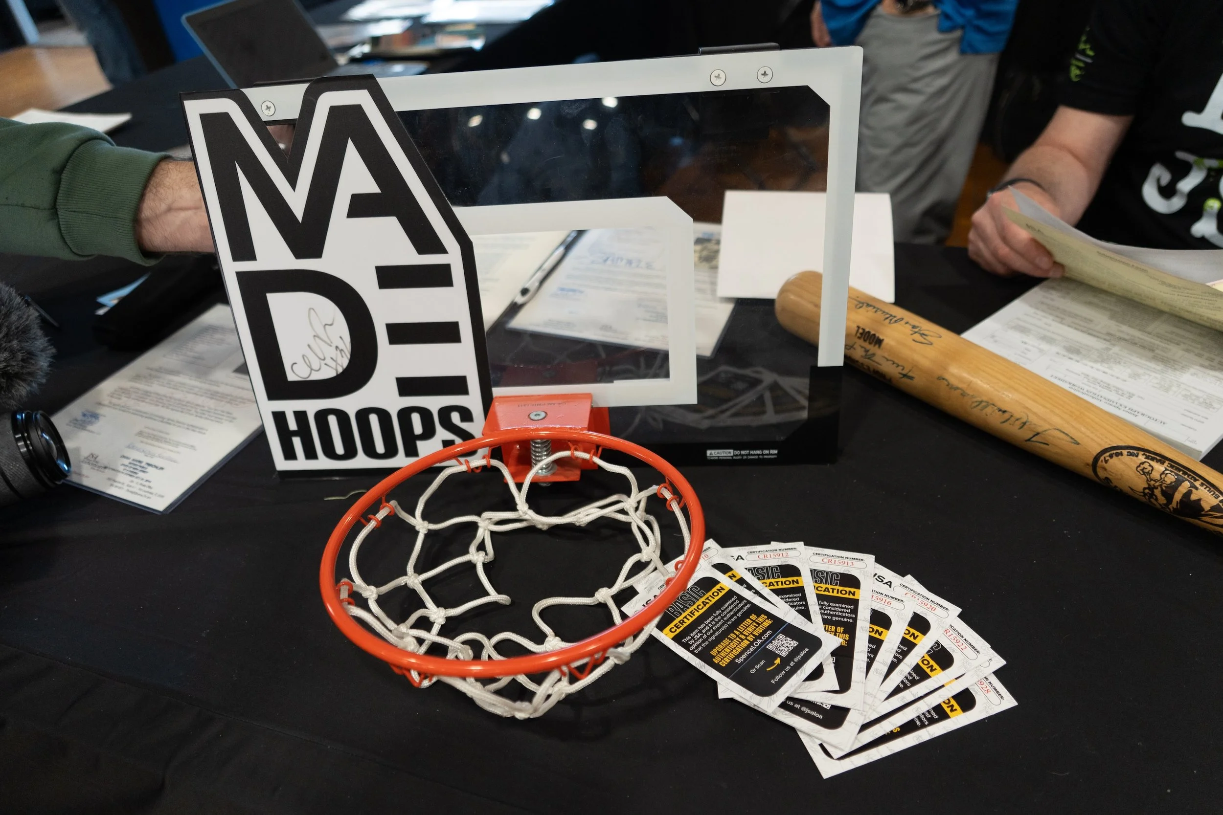 Basketball backboard signed by Cooper Flagg and authenticated at the show by JSA
