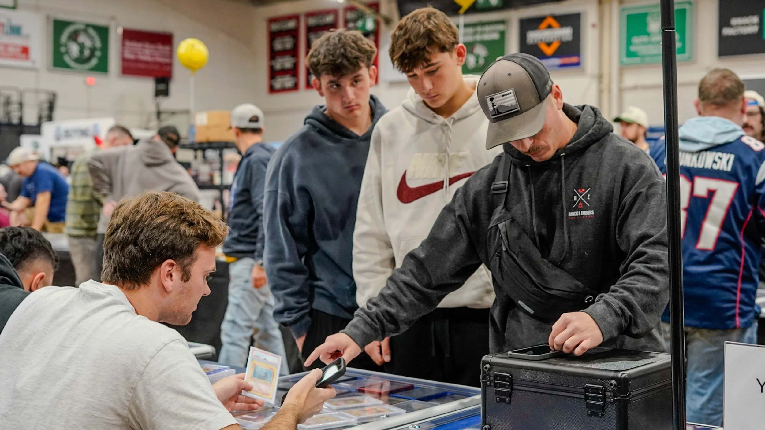 Attendees at the Northeast Sports Card Expo: Maine