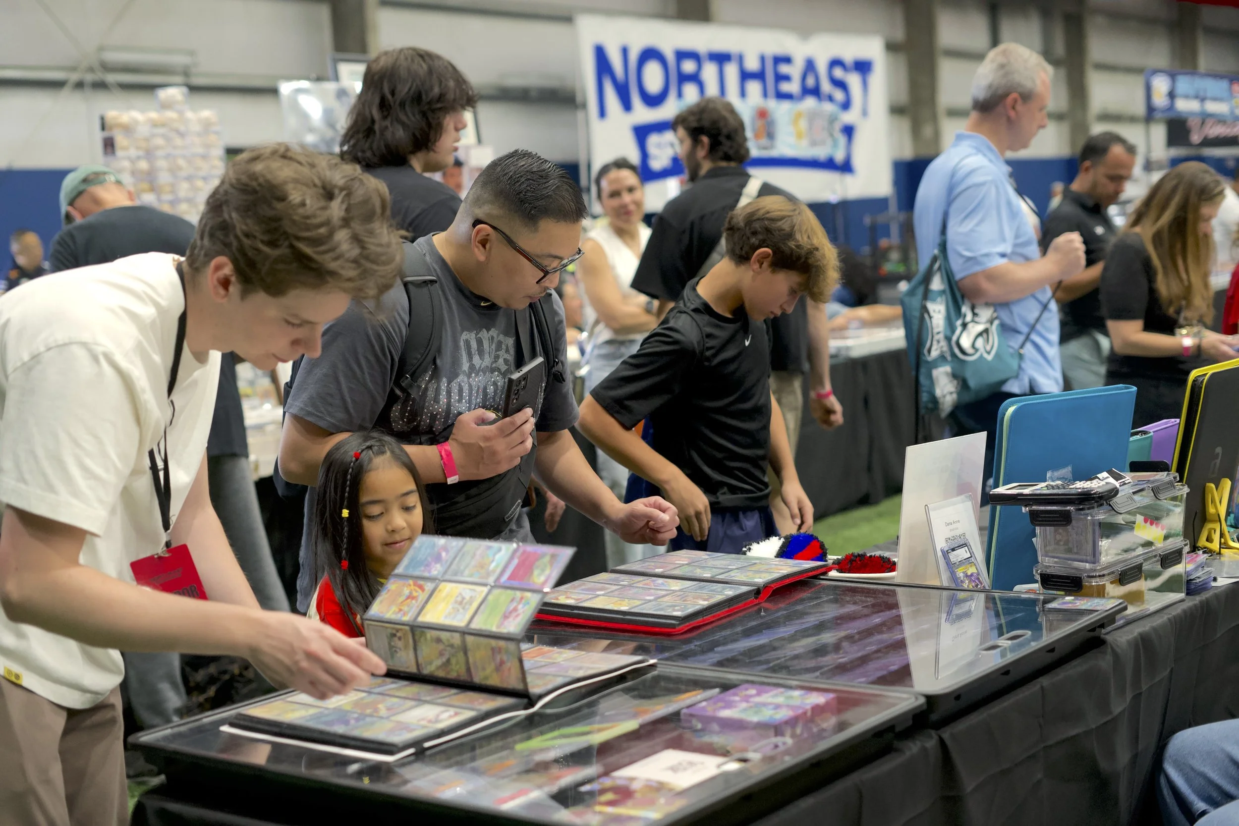 Attendees at the Northeast Sports Card Expo in Stamford, Connecticut