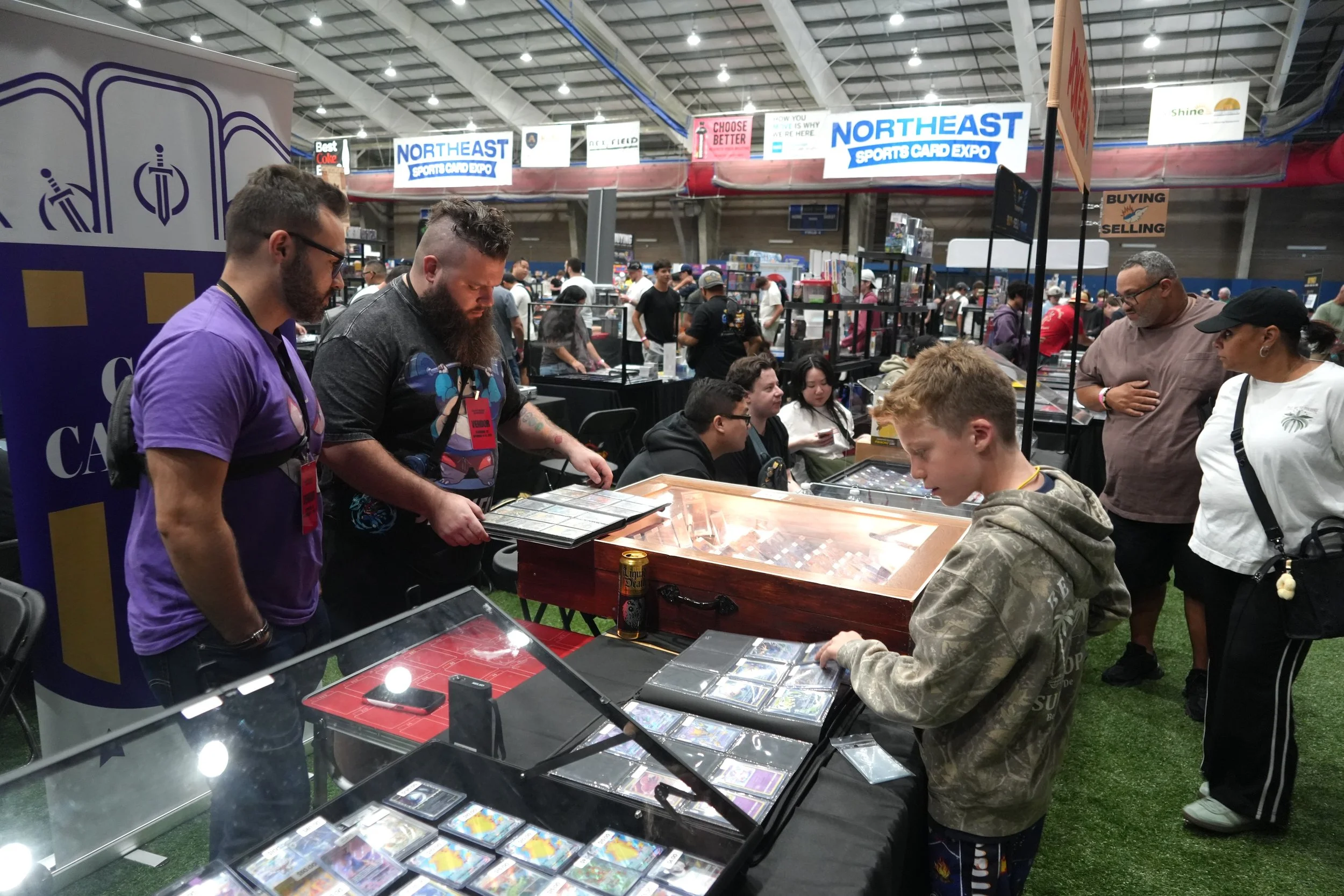 Attendees at the Northeast Sports Card Expo in Stamford, Connecticut