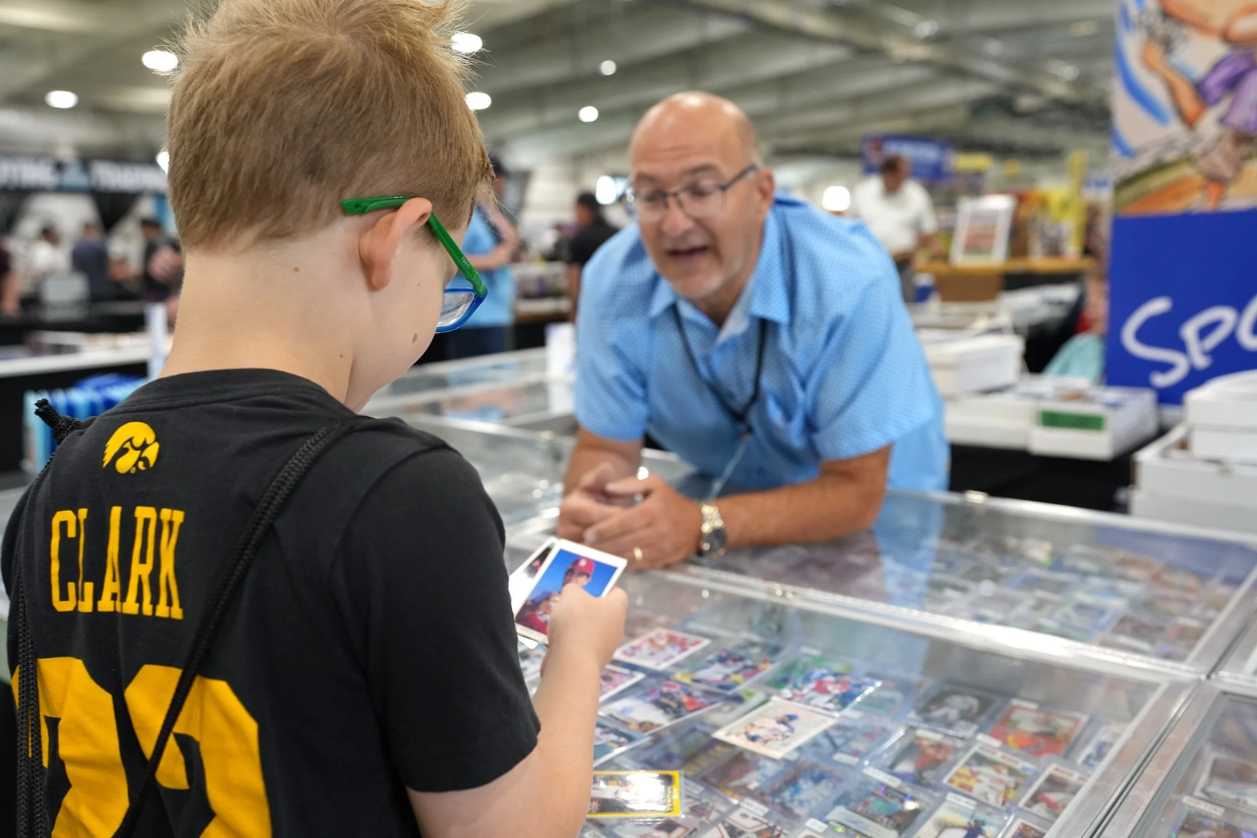 Attendee at a vendor table