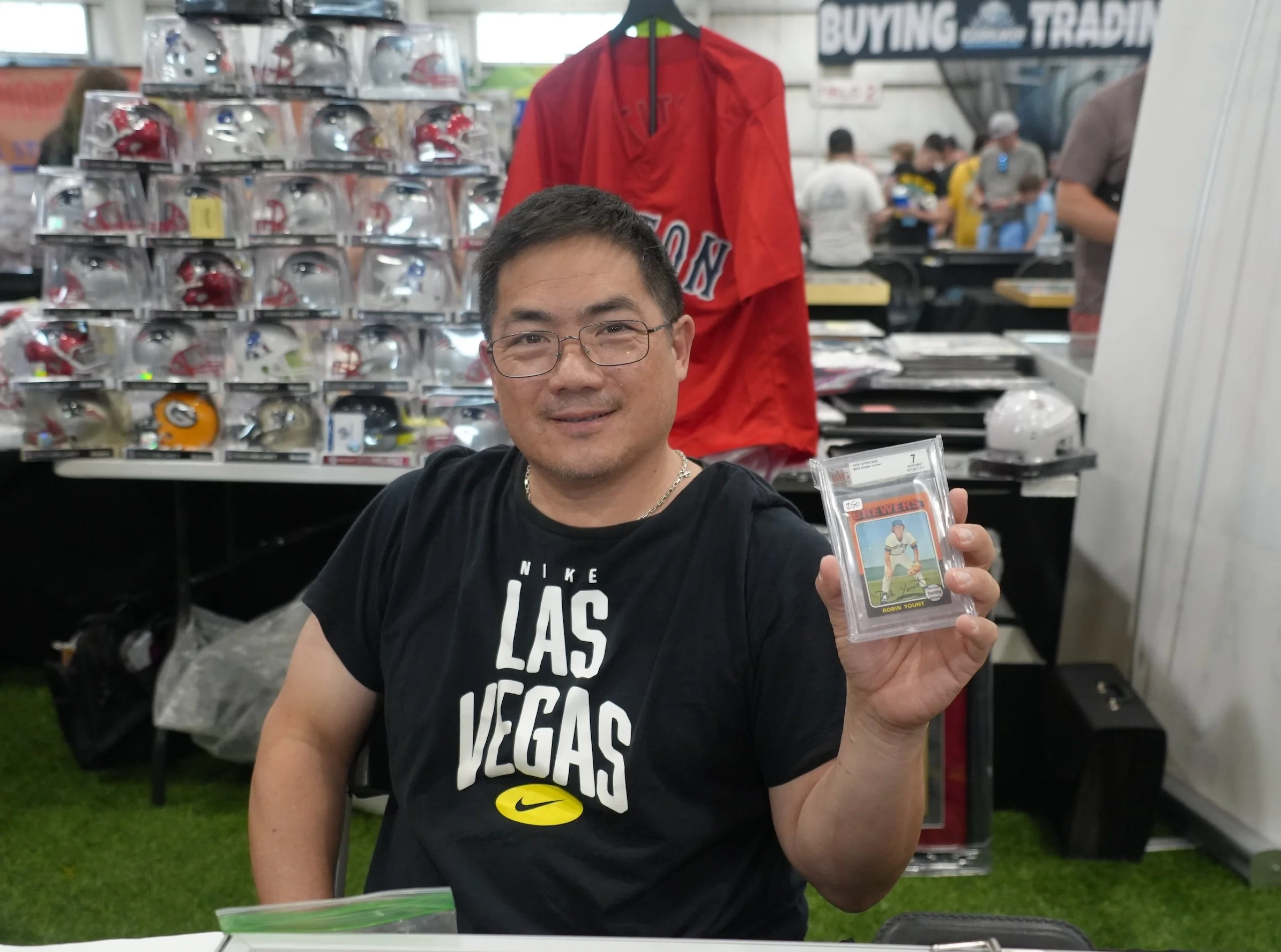 A vendor on the show floor