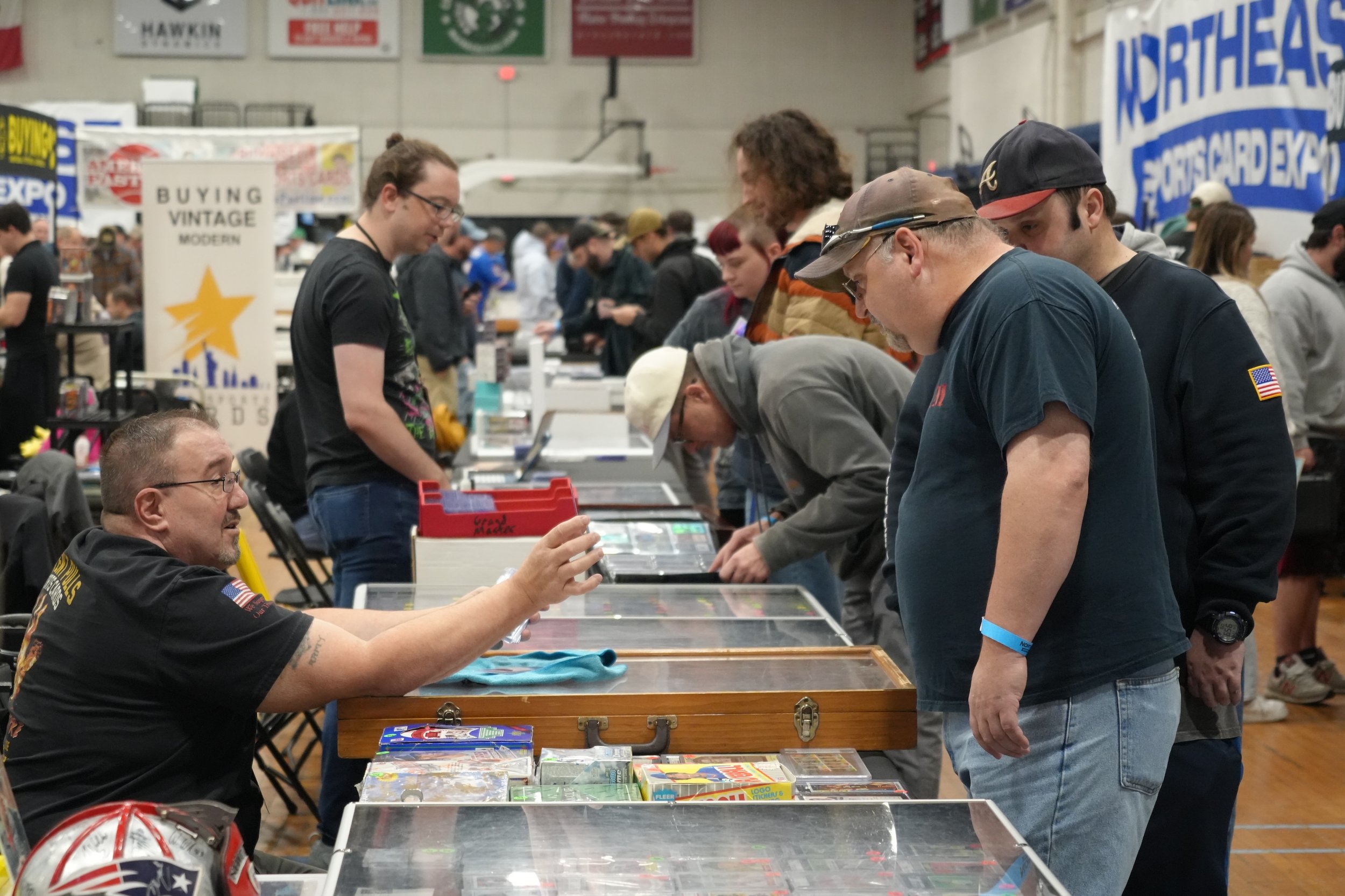 Attendees at the Northeast Sports Card Expo: Maine