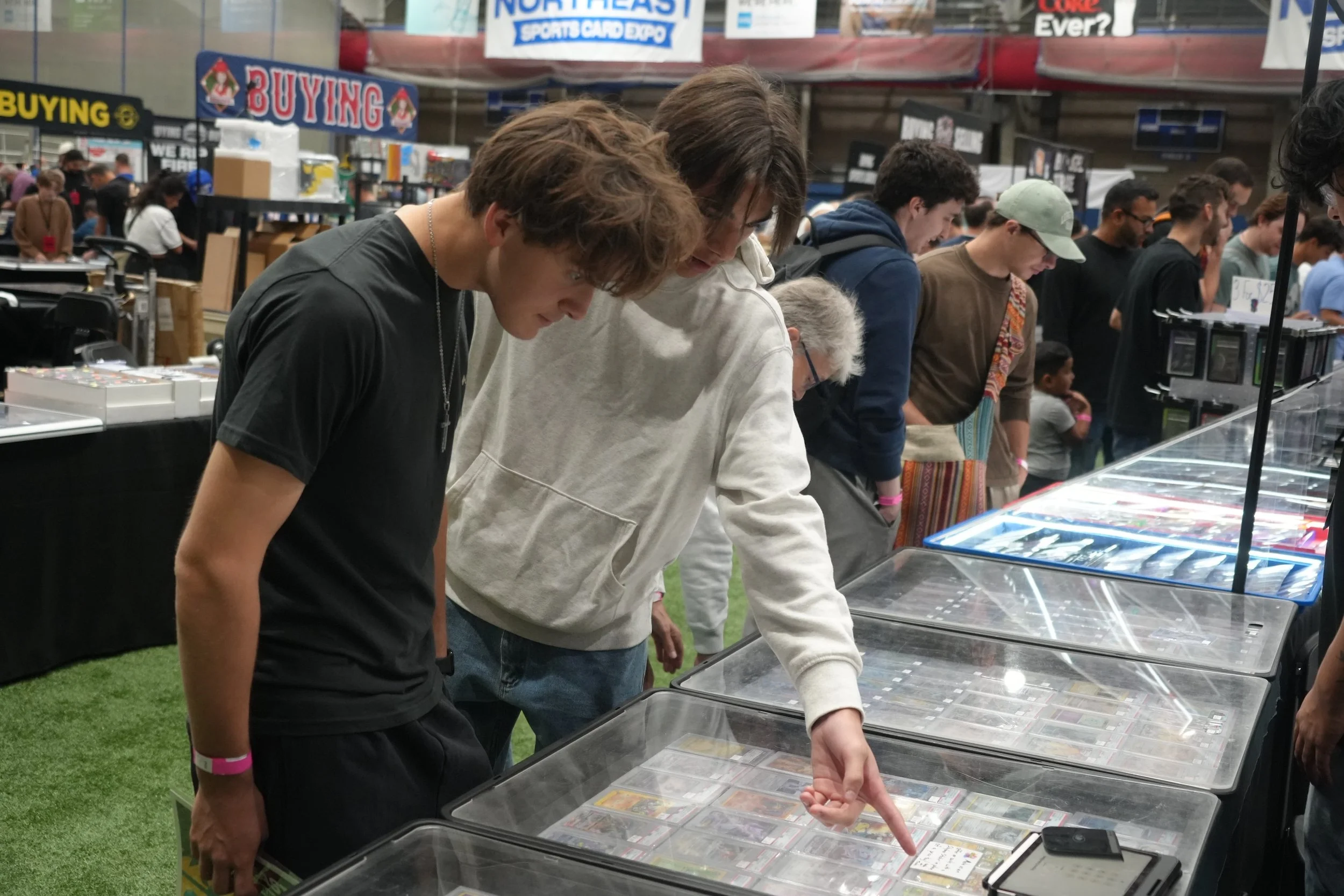 Attendees at the Northeast Sports Card Expo in Stamford, Connecticut