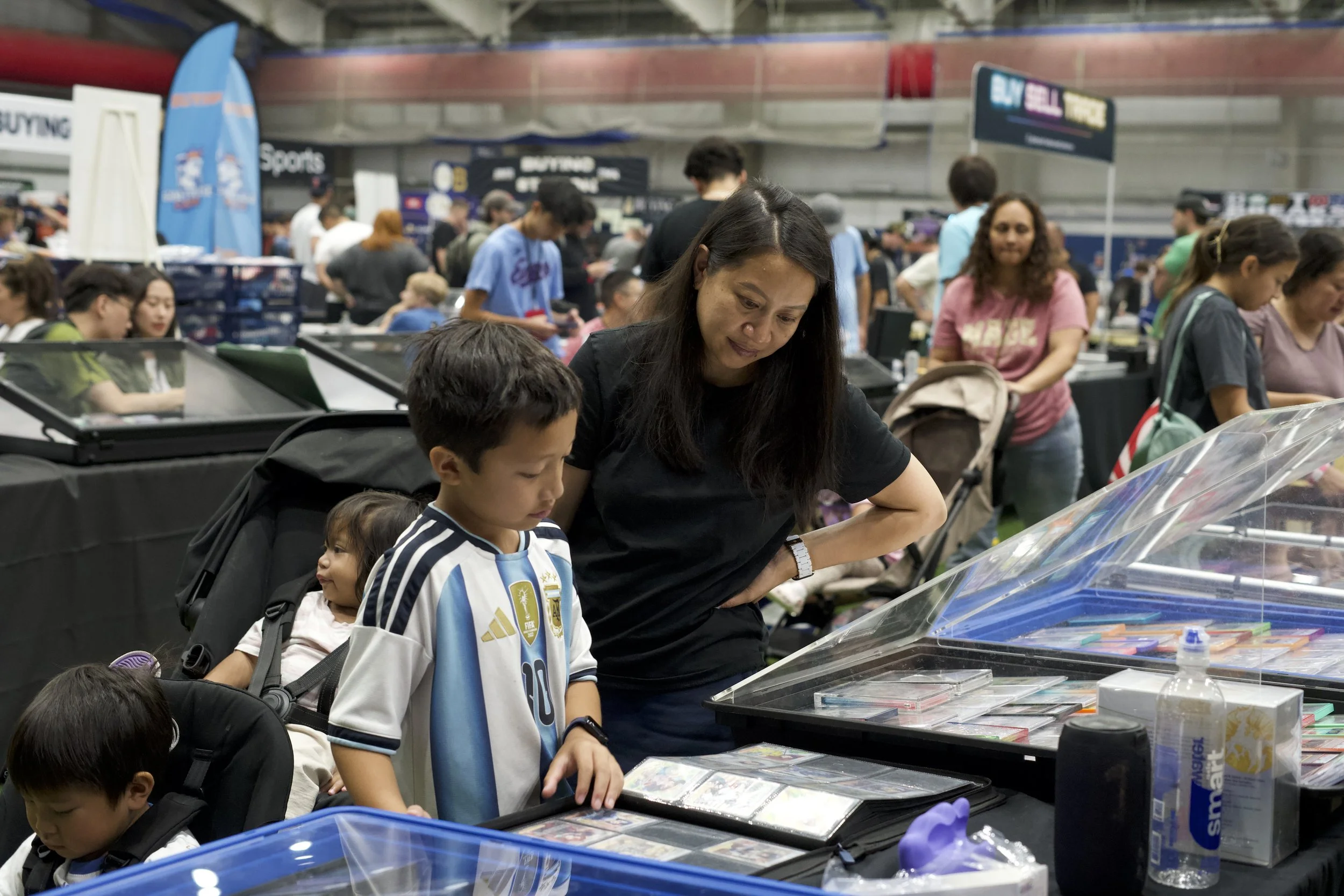 Attendees at the Northeast Sports Card Expo in Stamford, Connecticut