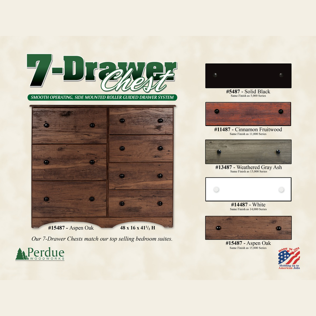 7 Drawer Dresser Available in 5 Colors Perdue — The Furniture Store