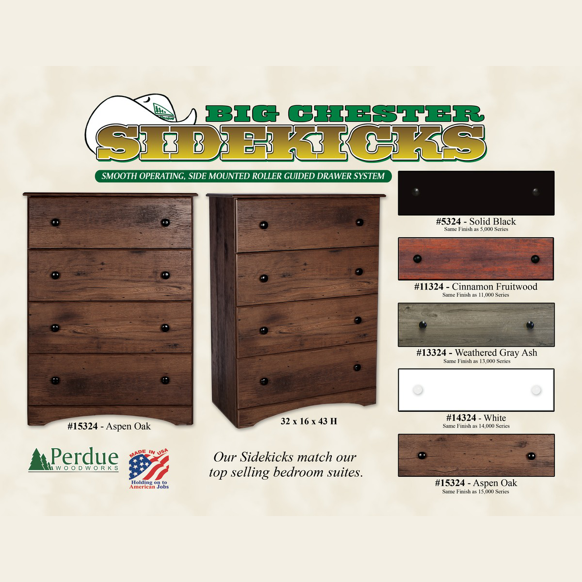 32" 4 Drawer Chest Wide 5 Colors Perdue — The Furniture Store Piqua