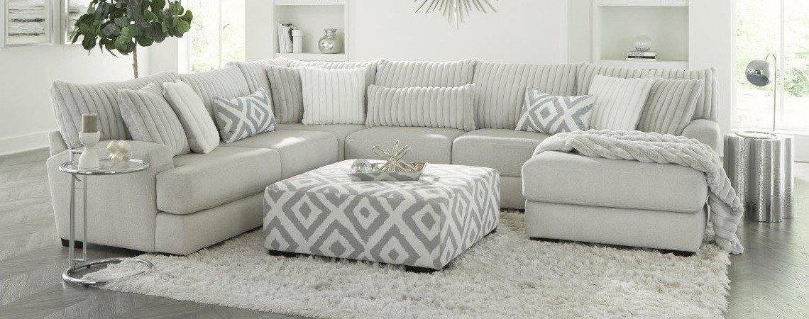 Cloud Heights Silver Stationary Sectional