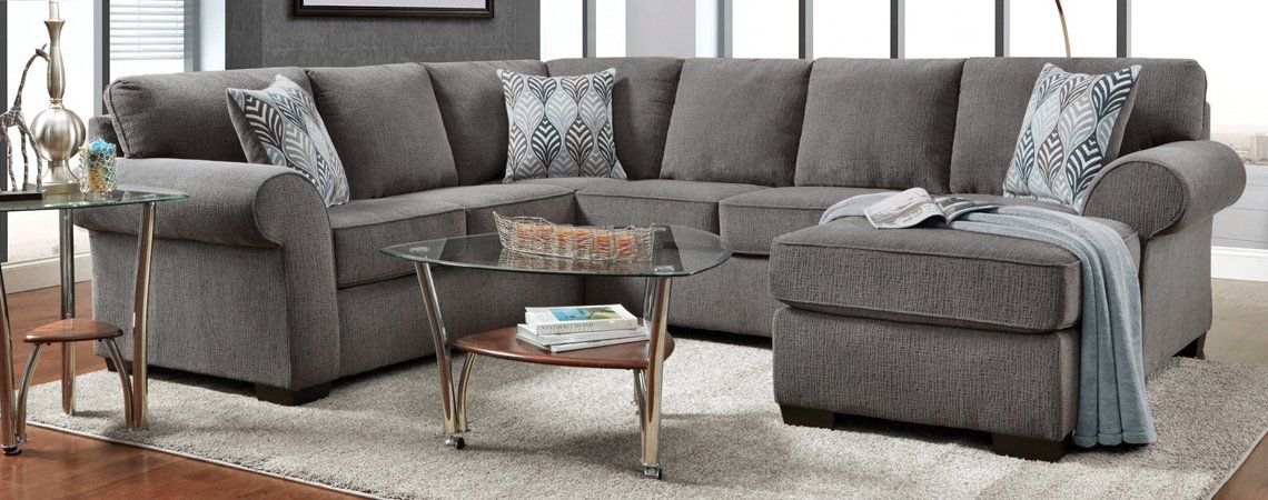 Charisma Smoke Stationary Sectional