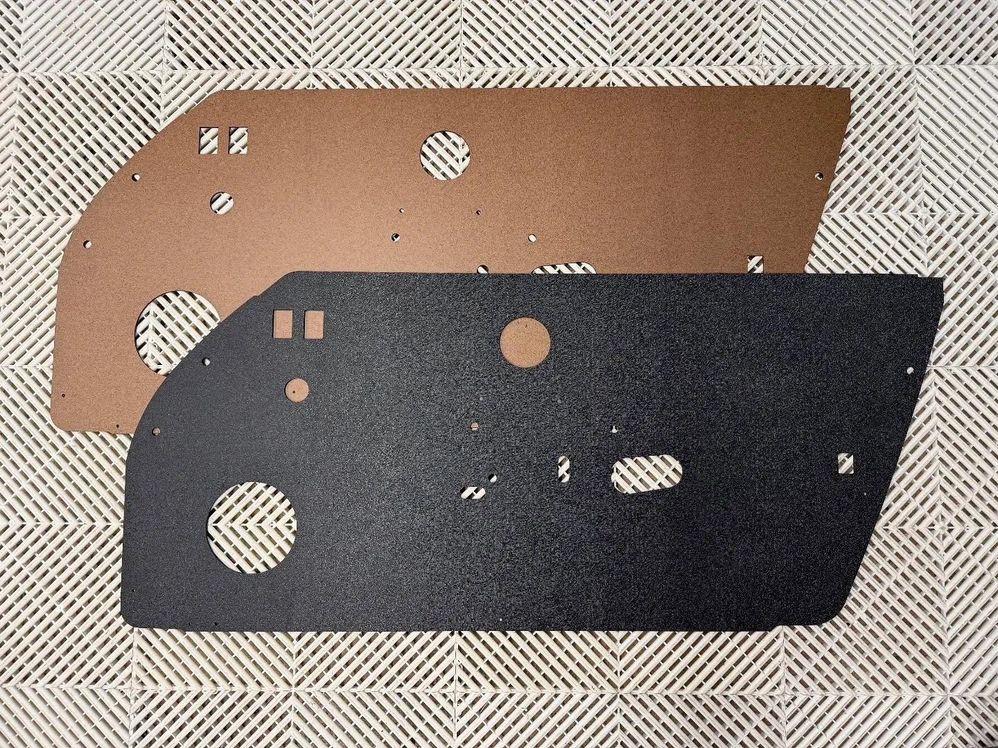 Blank 911 Door Cards - Fits 1969-1997

Choose from ABS which is 100% waterproof, strong, durable and impact-resistant, or hardboard like the originals.  Both are 0.125&rdquo; (3.2mm) thick.