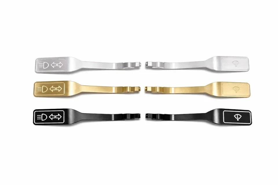 Billet aluminium or brass indicator/wiper stalks. Fits Porsche 911 1974-89 and 964