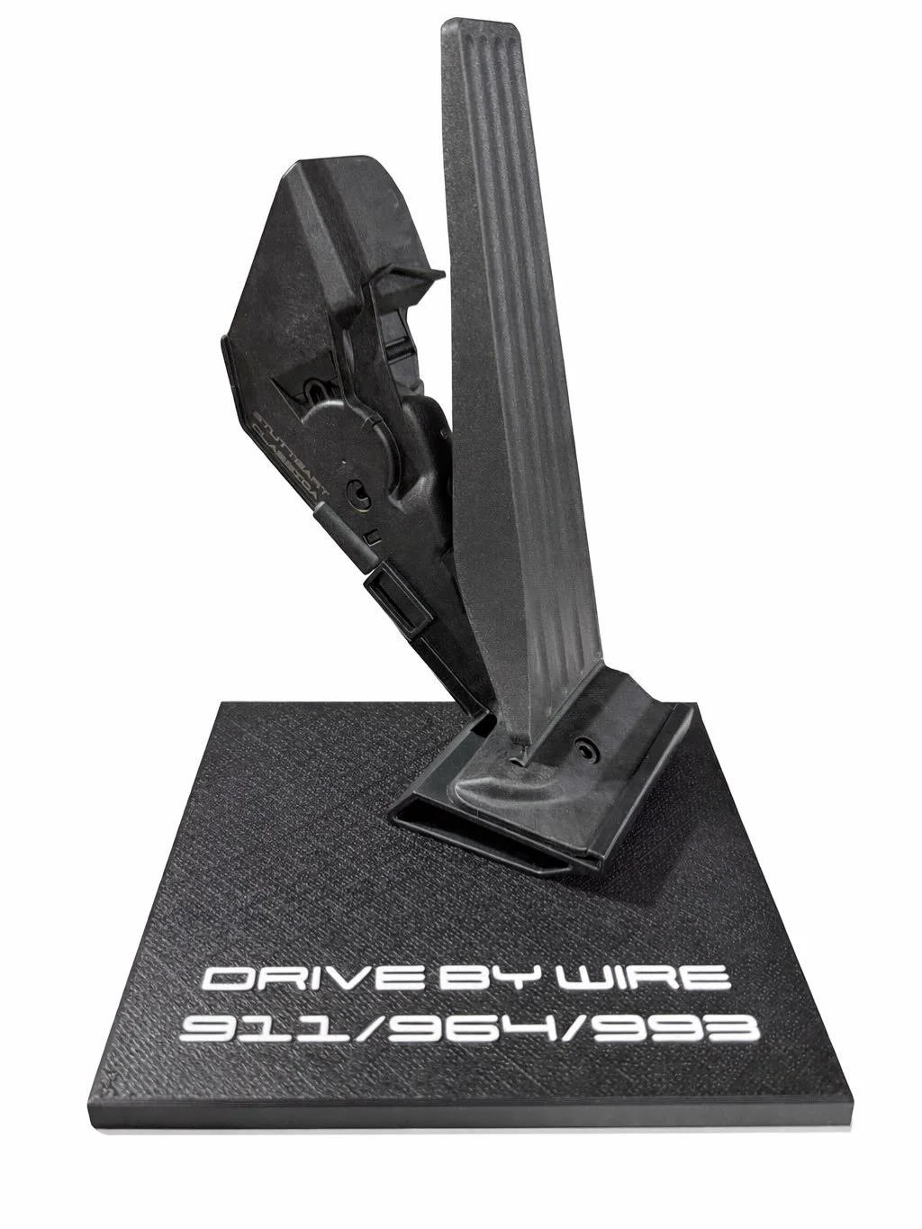 Electronic pedal for DBW (drive by wire) applications

This kit uses a robust Hella pedal and CNC machined aluminium mount which bolts to the original pedal mounting points.  No modifications to the floor needed.

Designed to fit LHD G body and 964/9