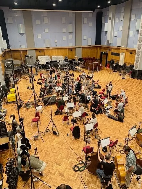 A few photos from our session in @abbeyroadstudios Studio 1 with the @londonsymphonyorchestra &mdash; and me sneaking into Studio 2 (the Beatles&rsquo; studio) to watch a big band setting up. Spotted a Thad Jones chart on the piano, beautifully arran