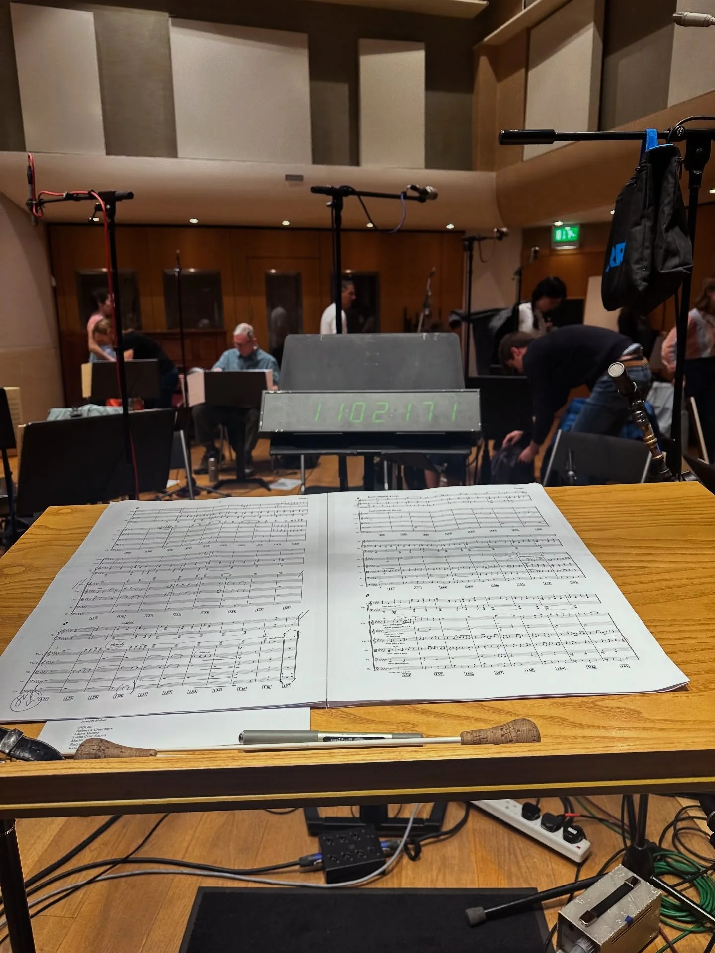 Point of view at @britishgrovestudios with the @londonphilharmonicorchestra! #conductor #bts #studio