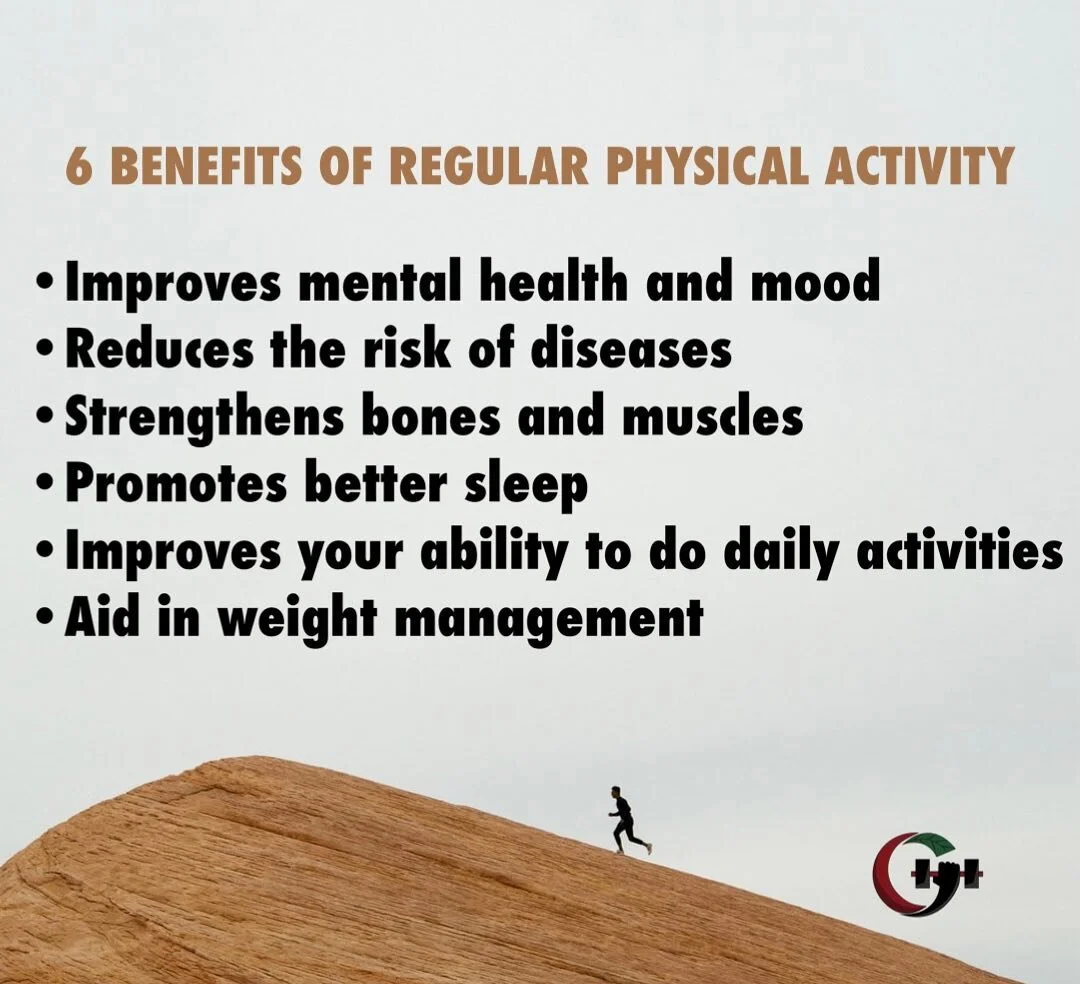 GOOD MORNING ☀️ 
Here are a couple of reasons why it&rsquo;s important to be doing some type of physical activity regularly!! 💪🏼 
.
.
.
#exercise #healthylifestyle #doublegswellness #motivation #onlinecoaching