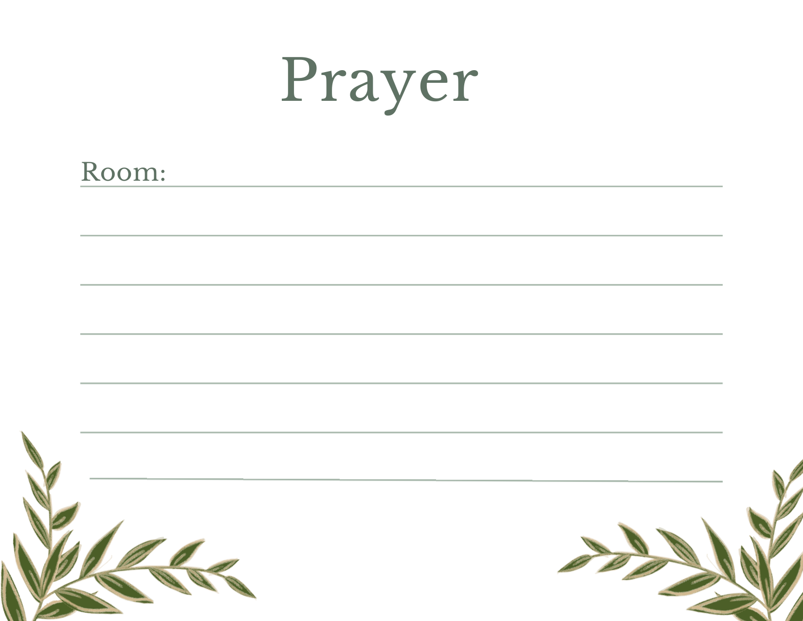 Room Prayer Cards