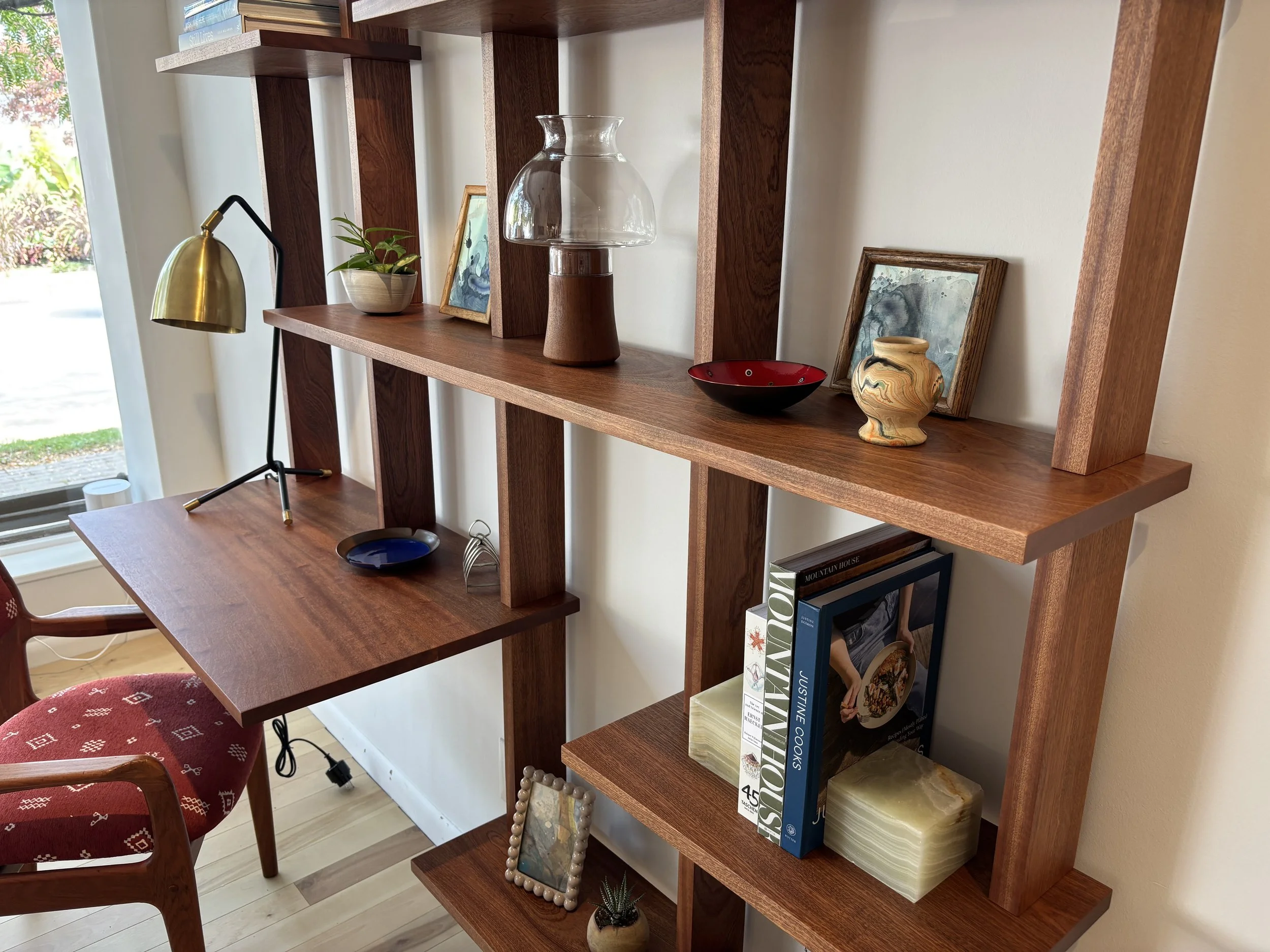 sapele shelving