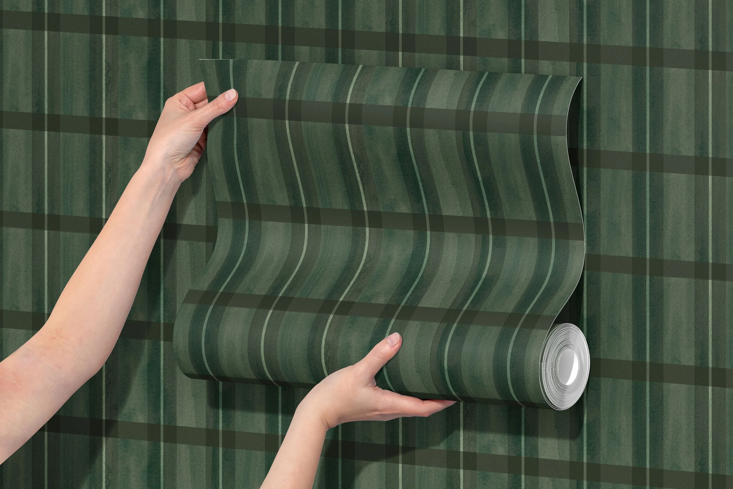 TashiSarahPatterns_F015_Vivienne Plaid_Forest_WALLPAPER SWATCH.jpg