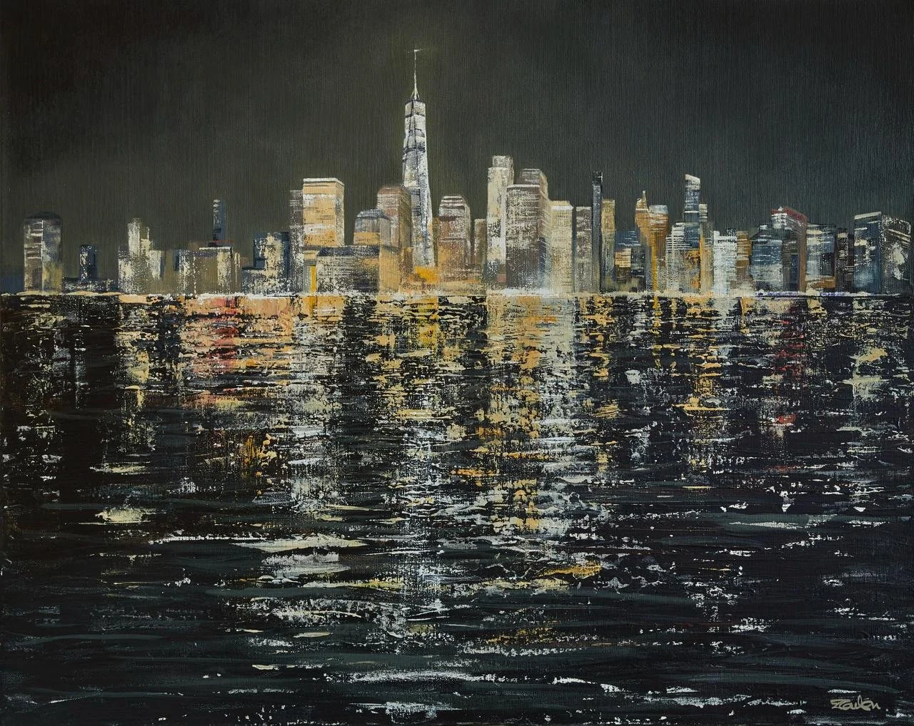 New York Across the Hudson
Acrylic
1000x800
SOLD
Prints available as above but also embellished with 24 carat gold leaf. POA.