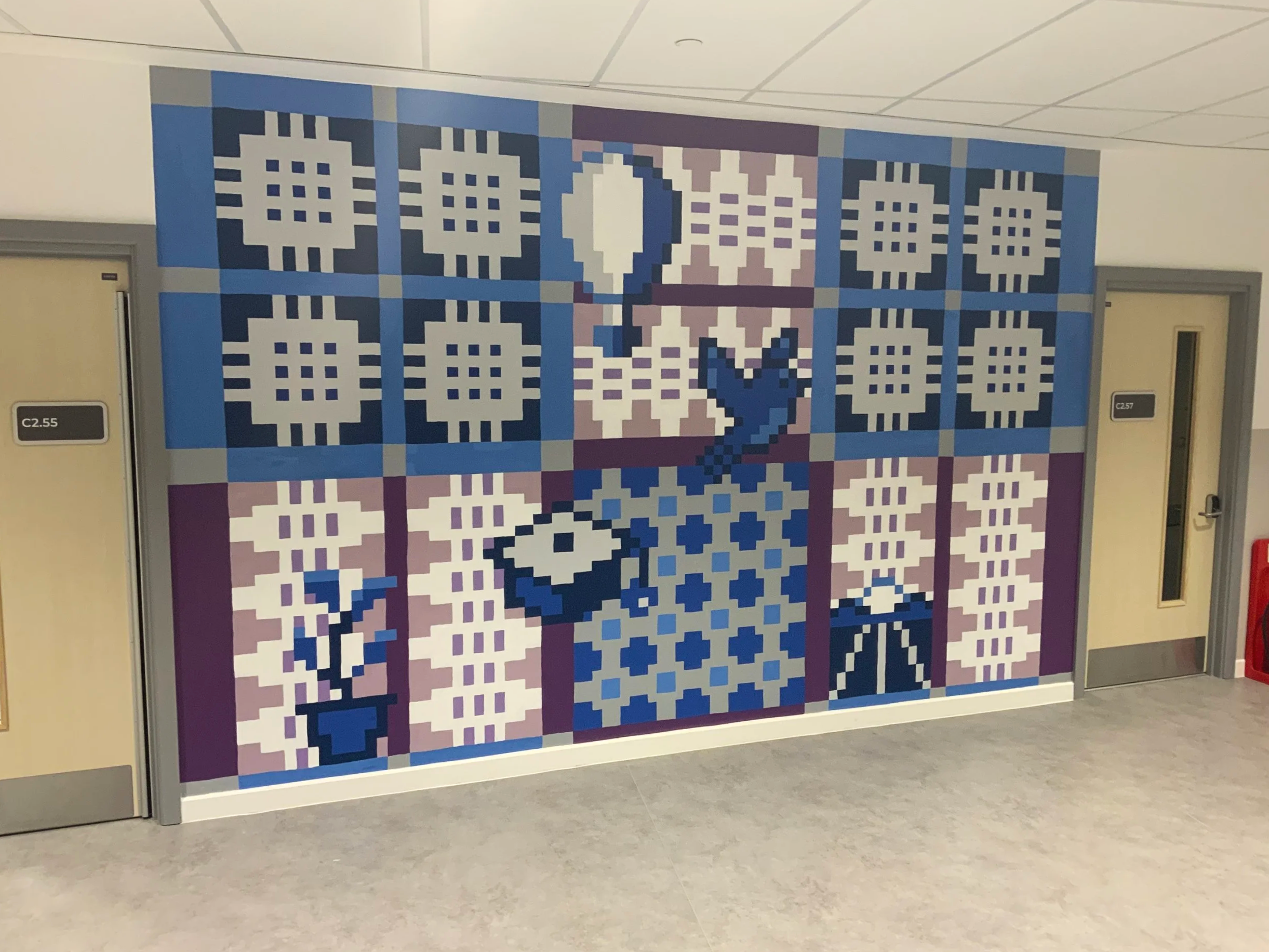 sixth-form mural inspired by Welsh Tapestry Blankets