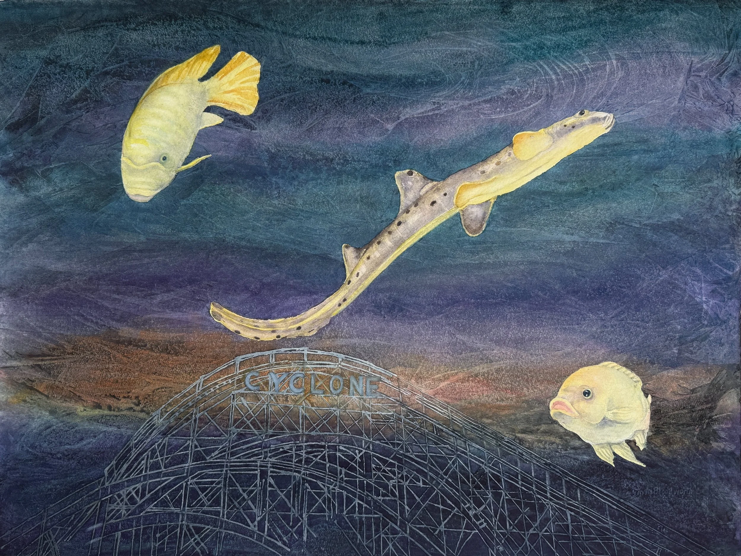 "Undertow," 2026, watercolor on Arches in., 22 x 30 in.  𝗧𝗮𝗽 𝗜𝗺𝗮𝗴𝗲