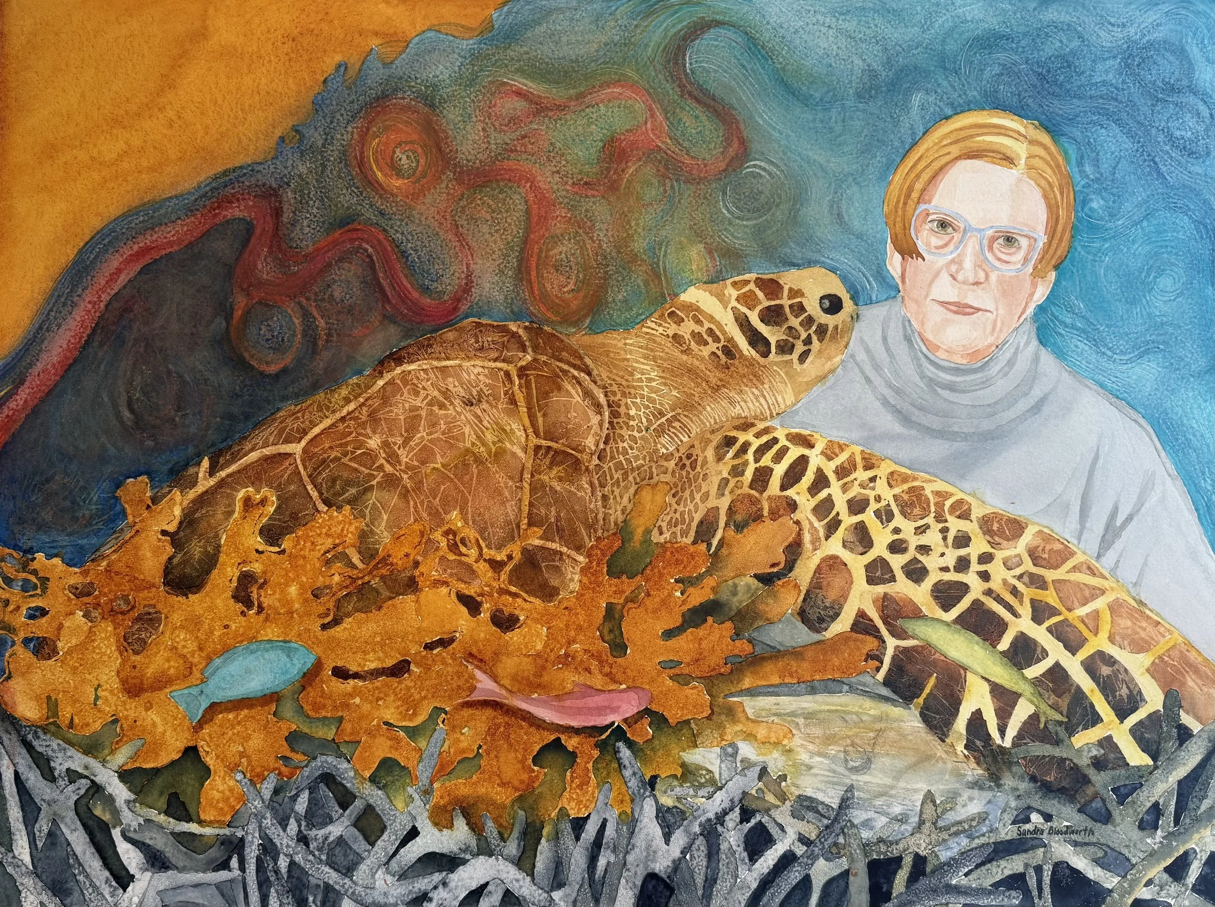 Study for "Eye to Eye," 2025, Watercolor on Paper, 22" x 30"