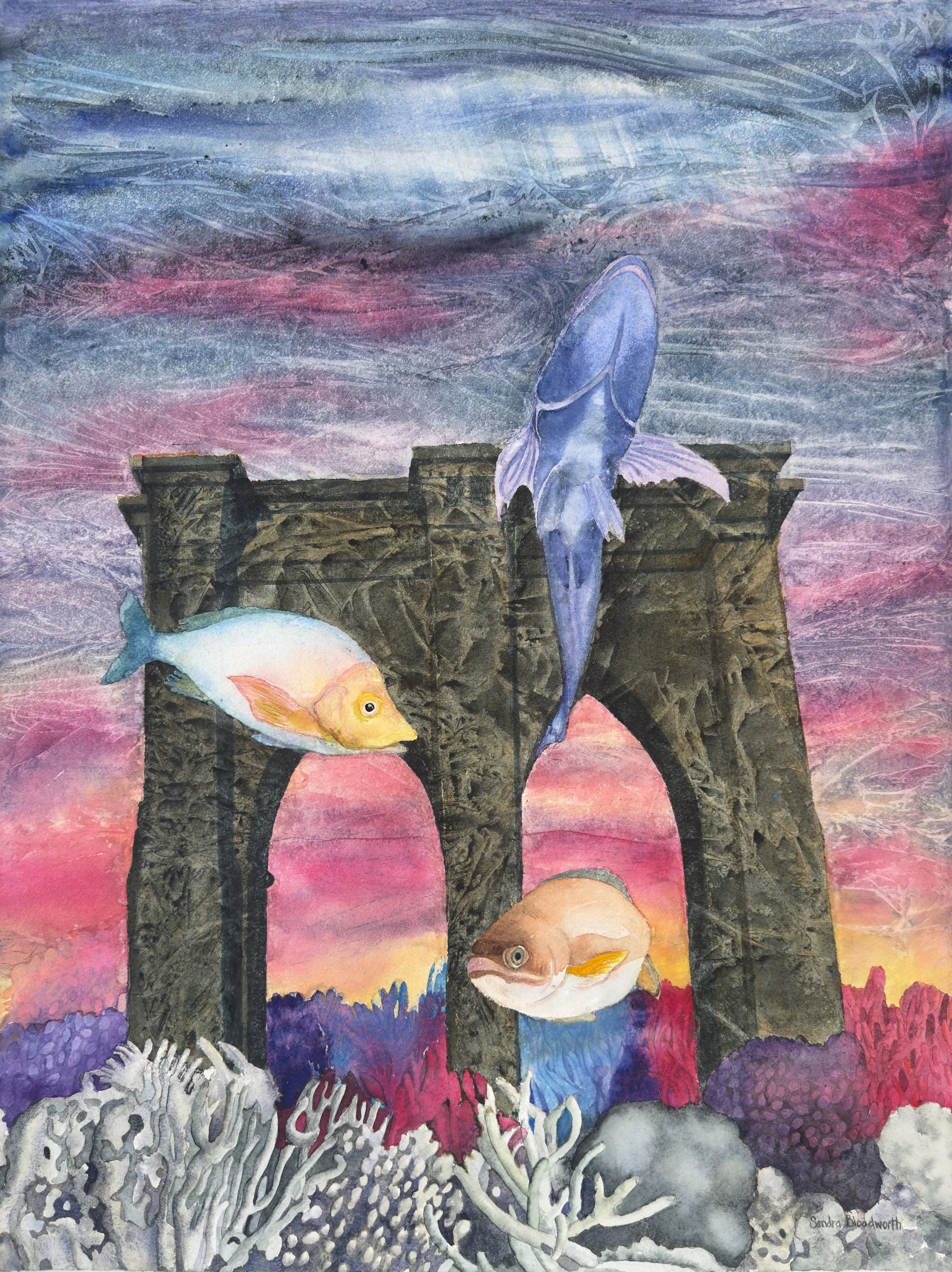 "Anchorage," 2026, watercolor on Arches paper, 30 x 22 in.  𝗧𝗮𝗽 𝗜𝗺𝗮𝗴𝗲
