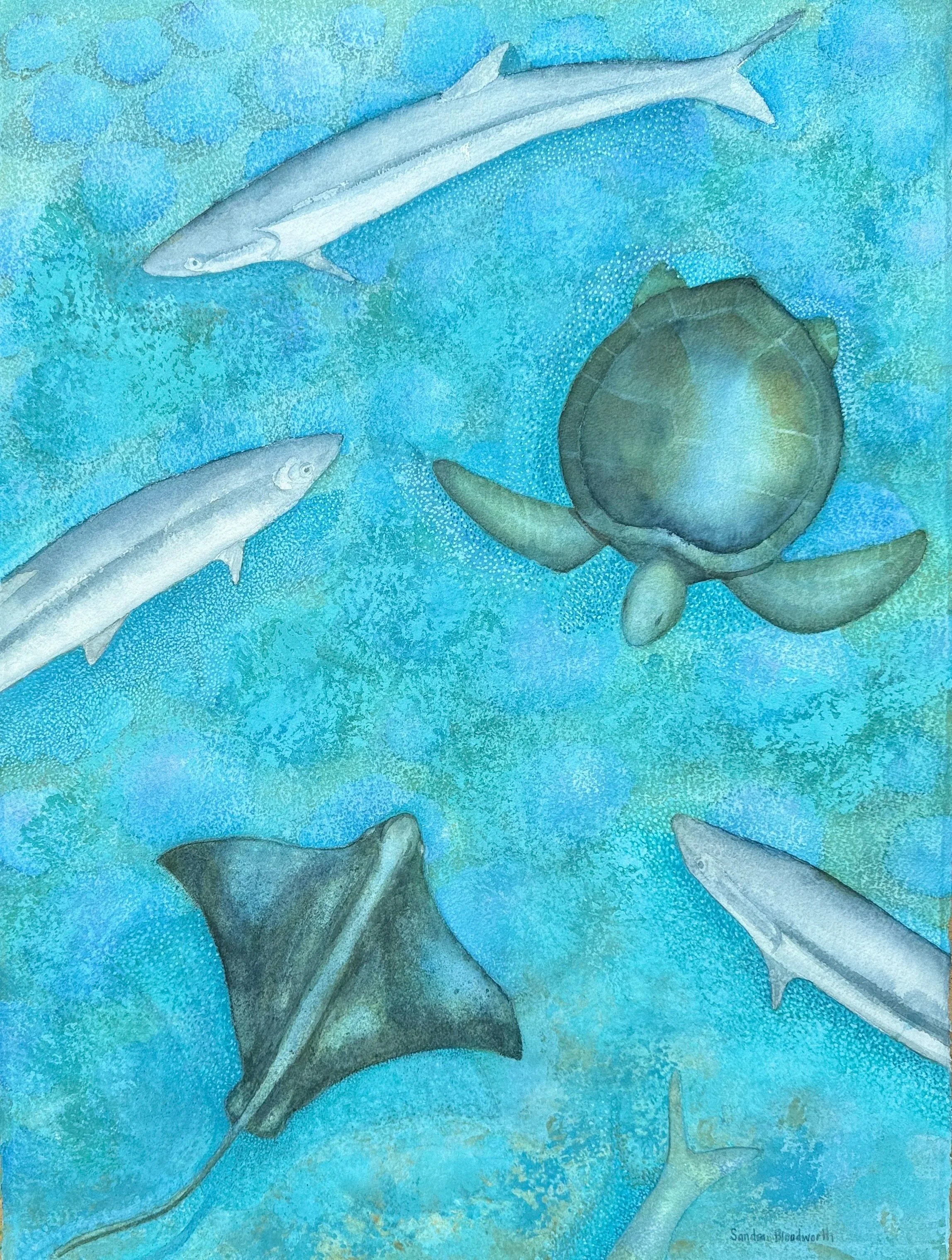 The Convening, 2025
Watercolor and gouache on paper, 30" × 22"