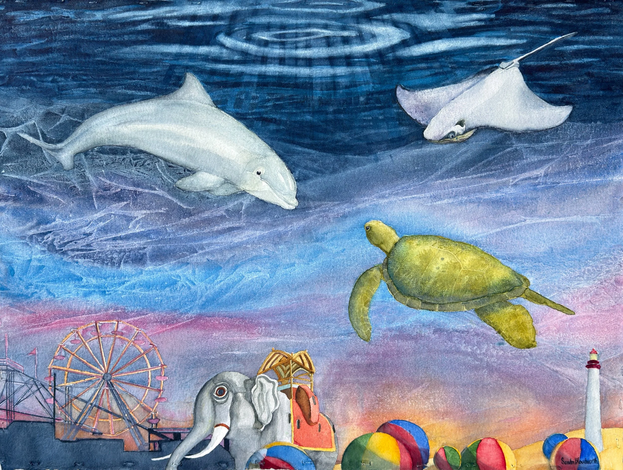 "High Tide," 2026, Watercolor, 22" x 30"