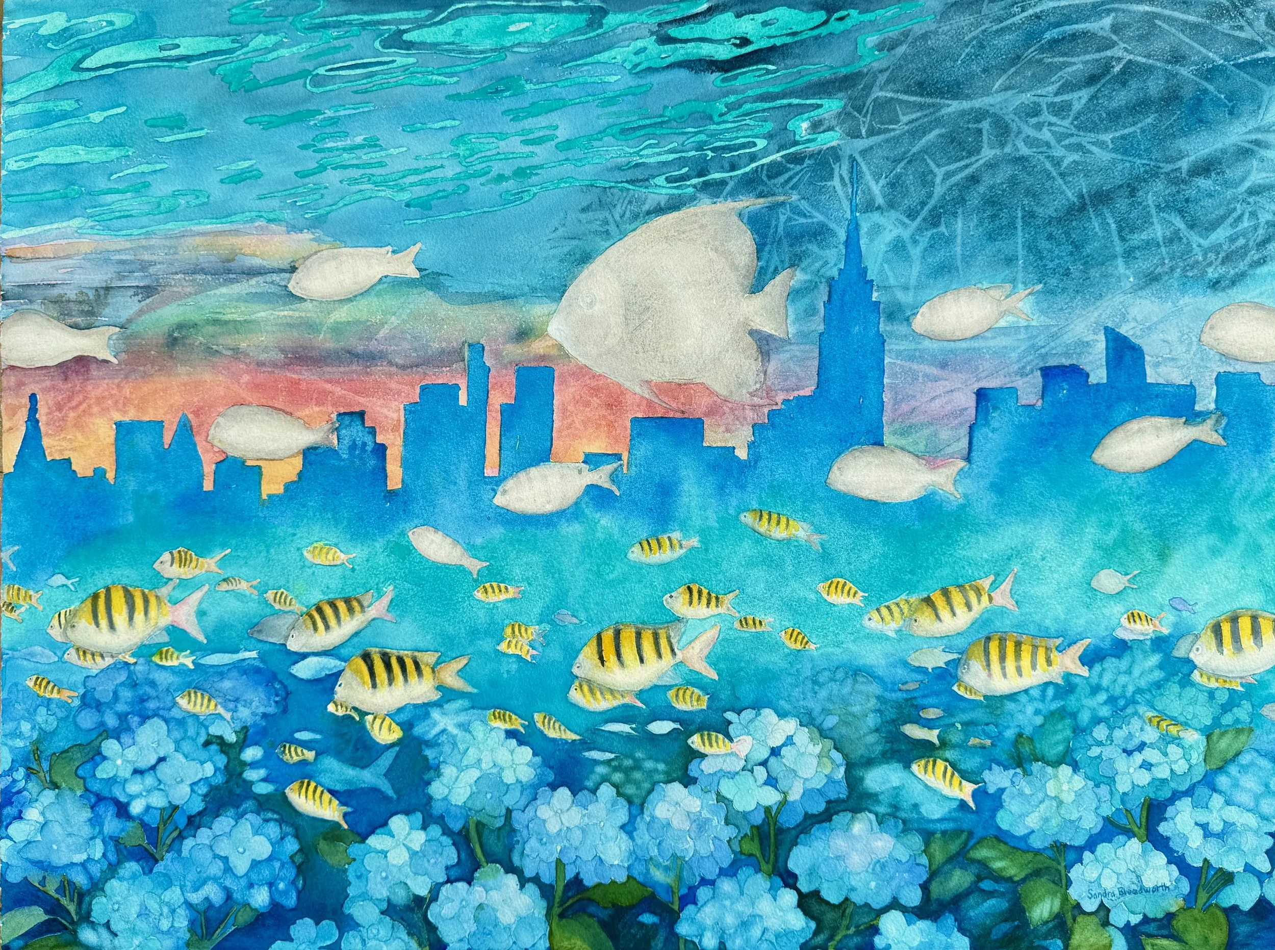 Still We Swim, 2025
Watercolor on paper, 22" × 30"