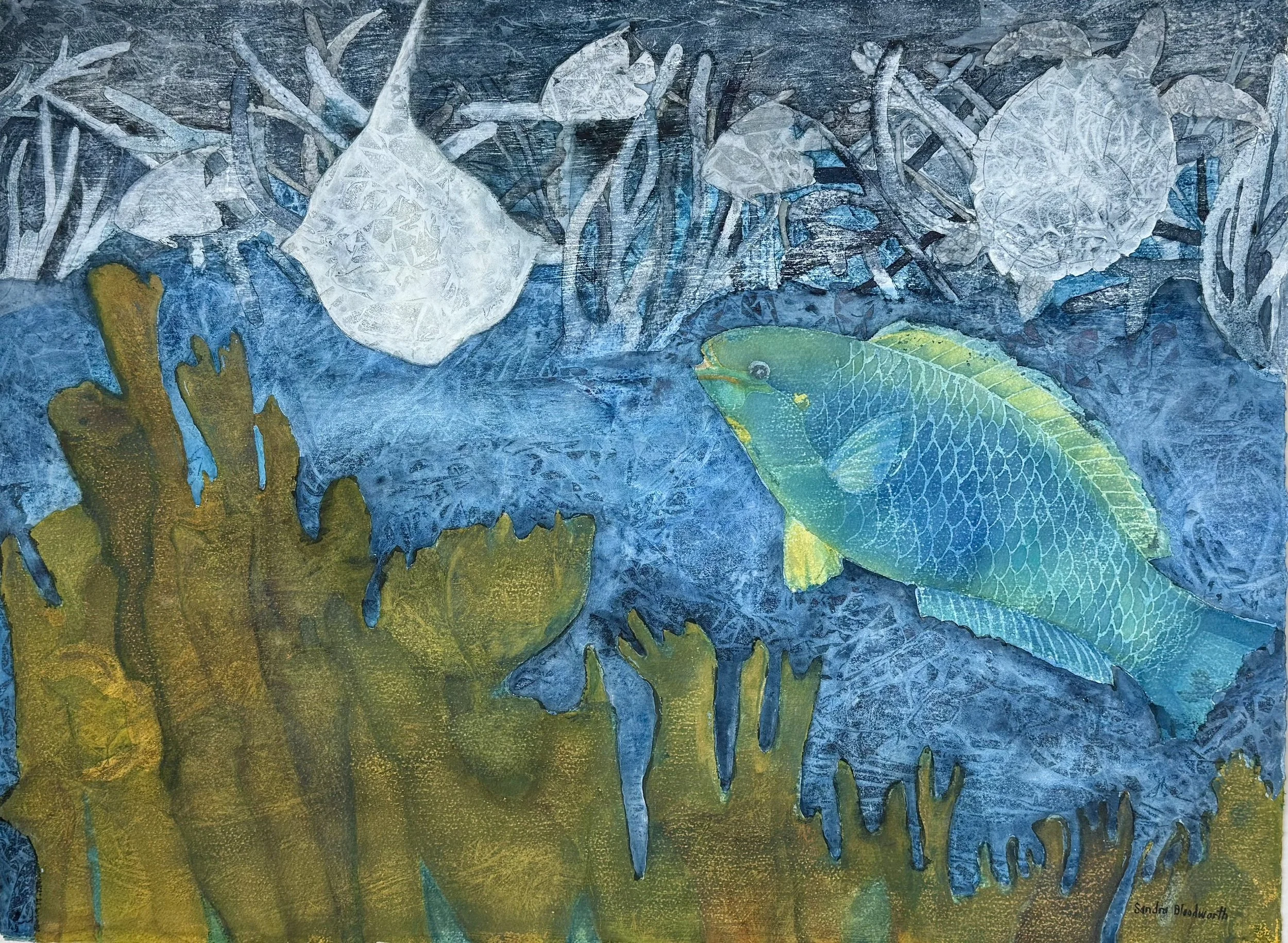 Out of the Blue, 2025
Watercolor on paper, 22 " × 30"