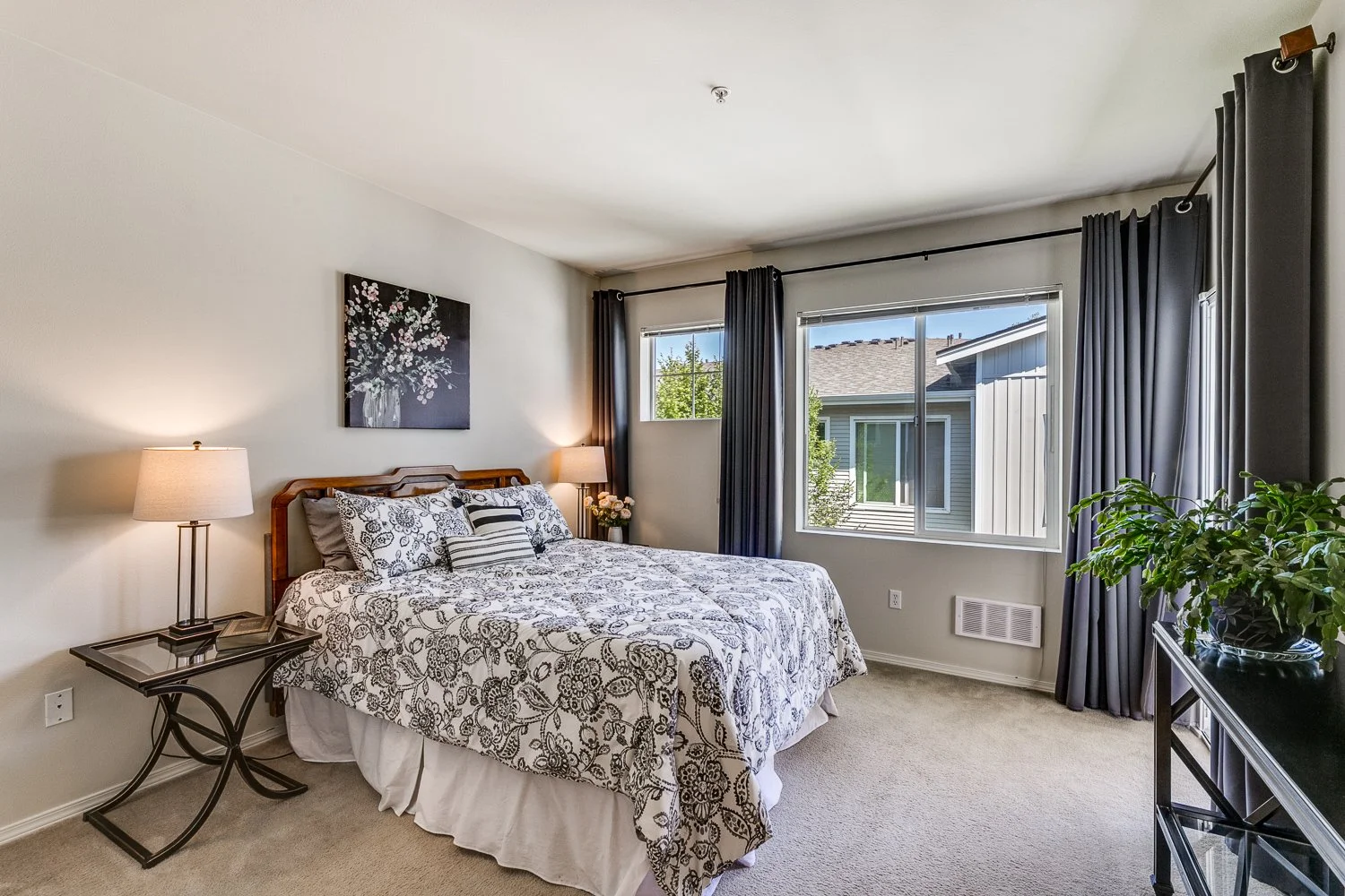 Open the window and add some accents and now you have a gorgeous bedroom