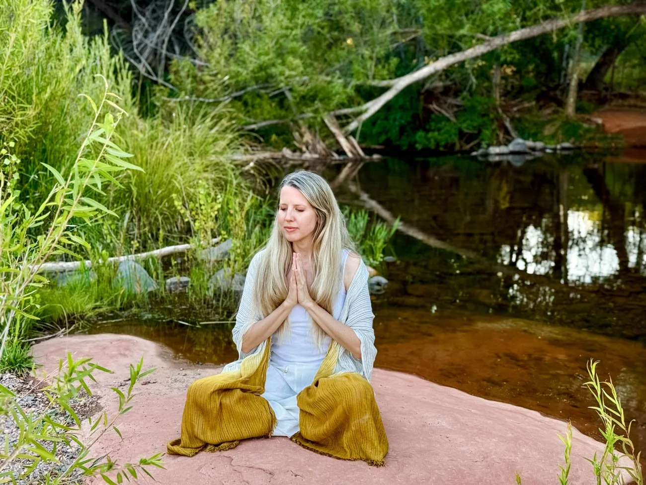 A writer doing breath work