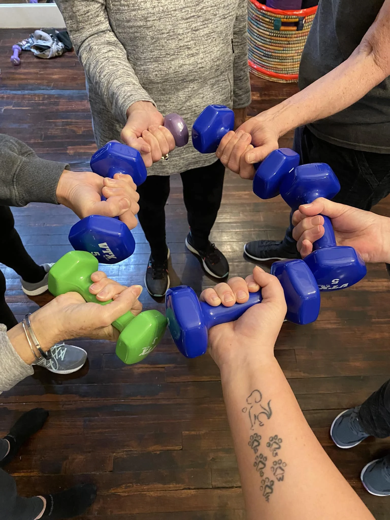 Dumbbell group fitness