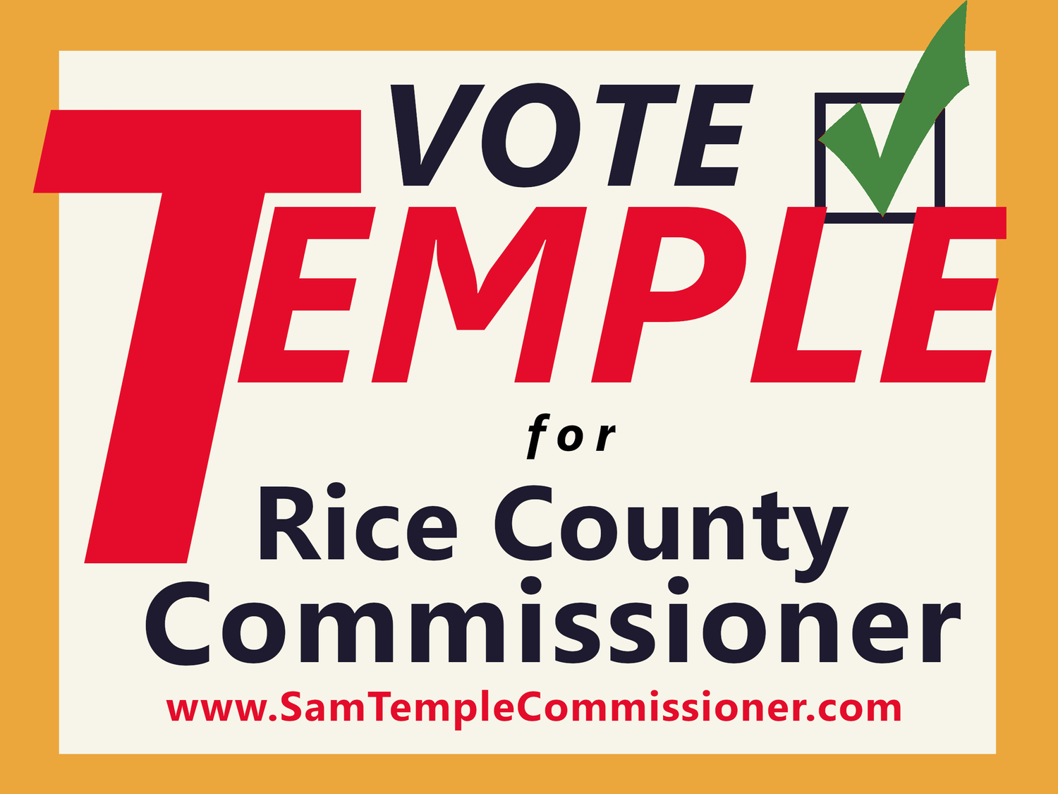 Sam Temple for Rice County Commissioner