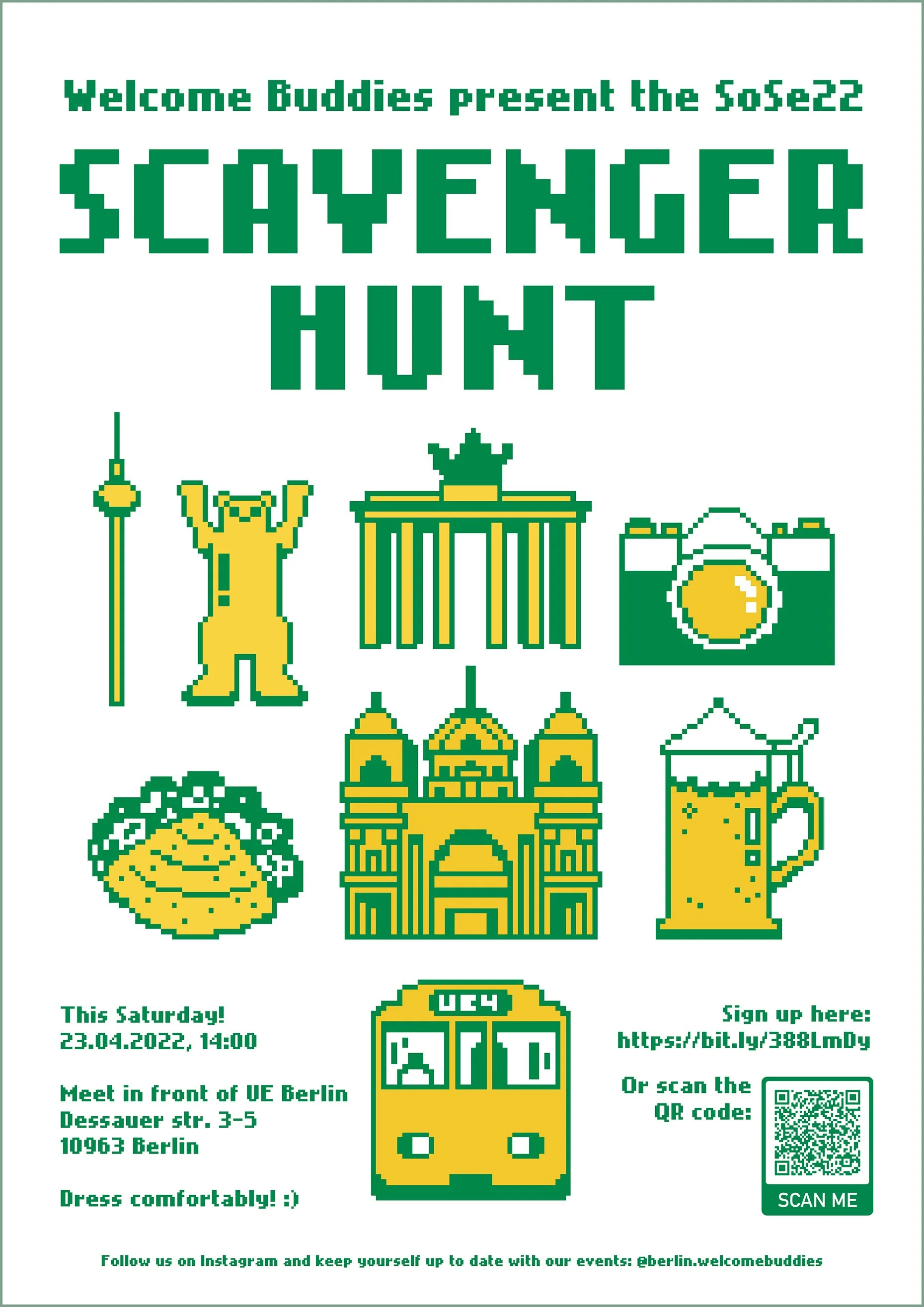 Pixel-Art Poster for A Berlin-wide Scavenger Hunt