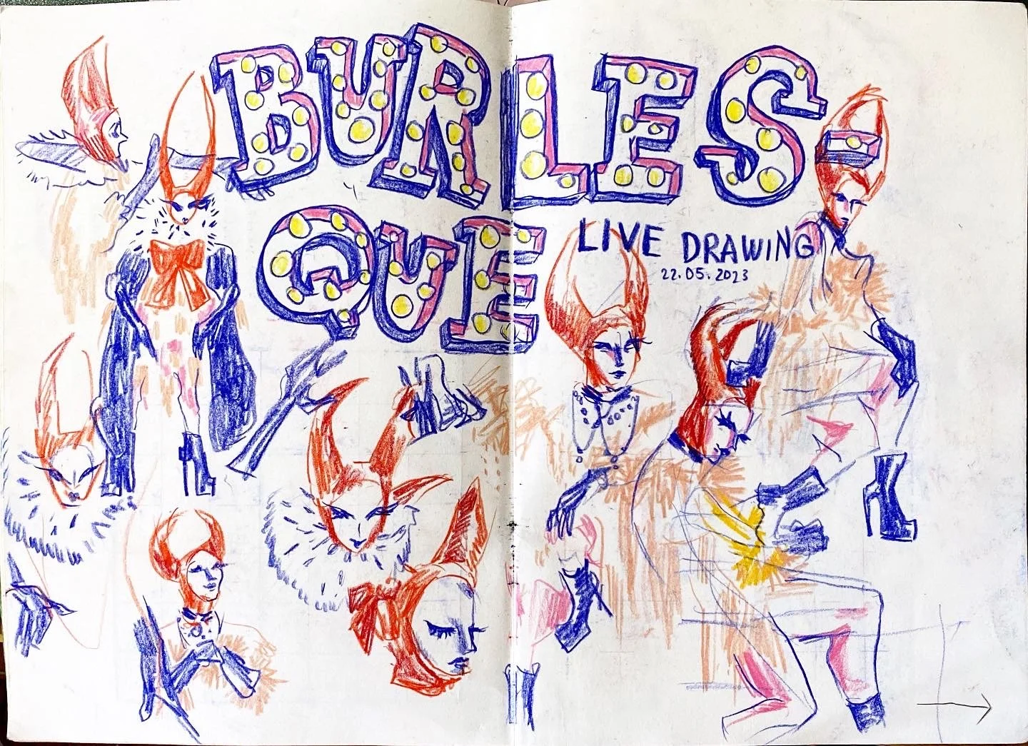 colored pencil event drawing