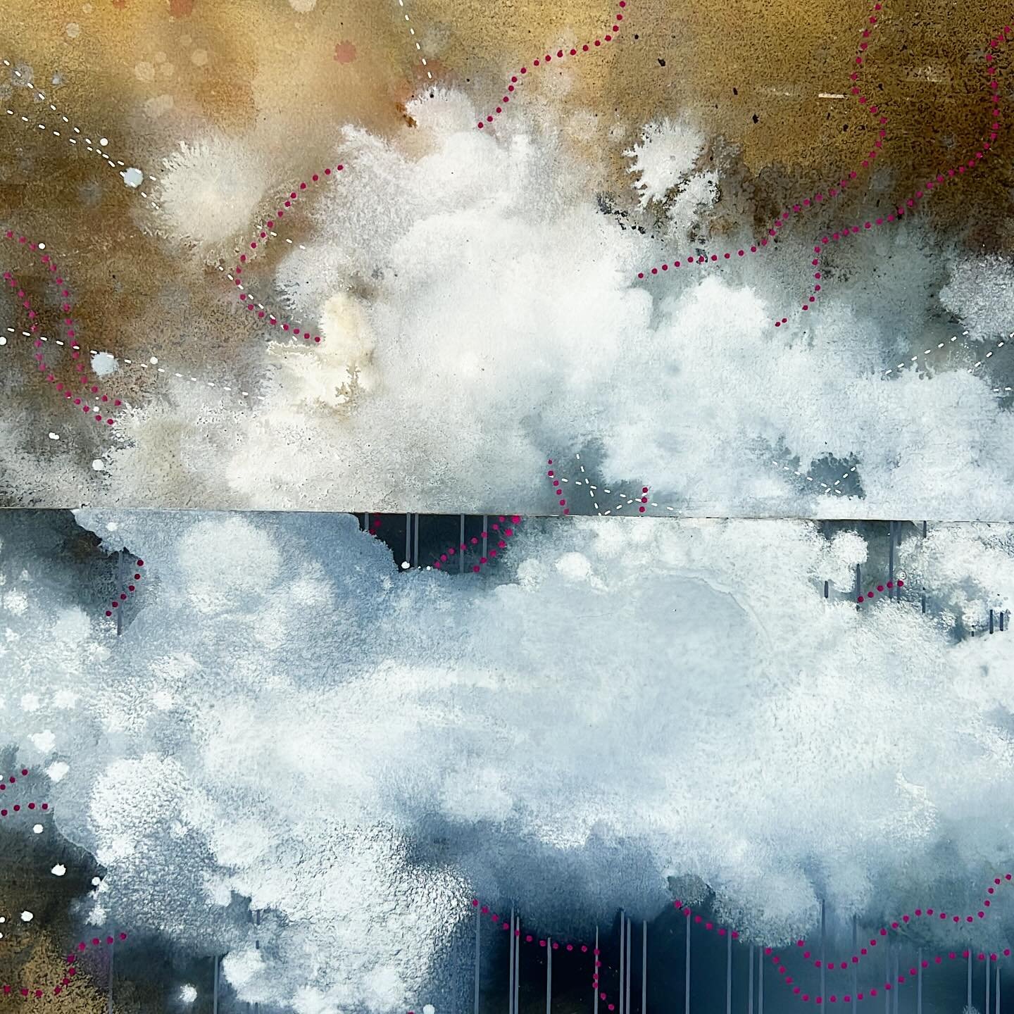 Sometimes making art is mysterious, and I&rsquo;m feeling grateful for that today ✨#workinprogress #contemporarypainting #liminal #abstractlandscape #mystery