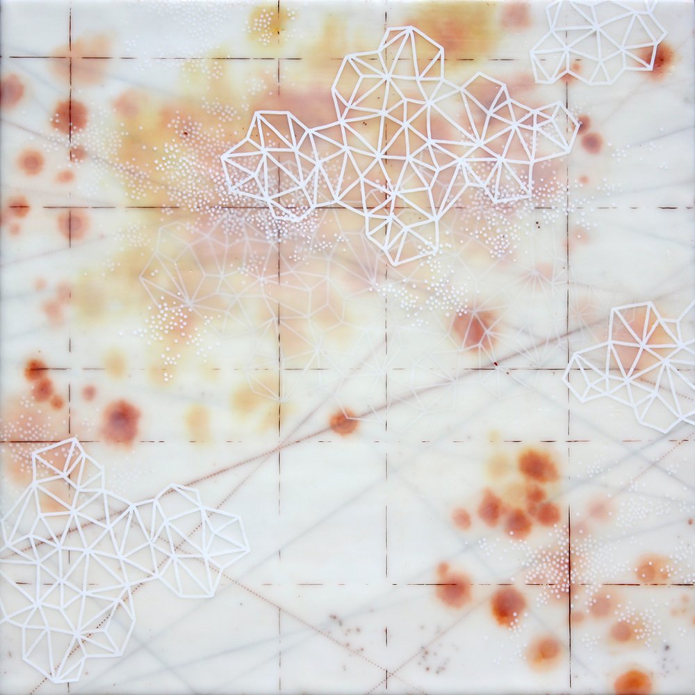 "Salt Study 10", 2016, 20 x 20 in, encaustic mixed media on panel