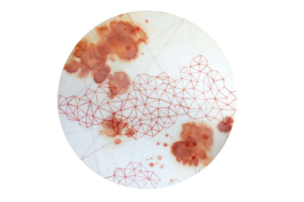"Salt Study", 2015, 20 in round, encaustic mixed media on panel