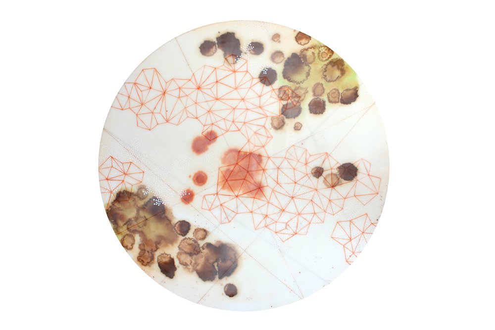 "Salt Study 2", 2015, 20 in. round, encaustic mixed media on panel