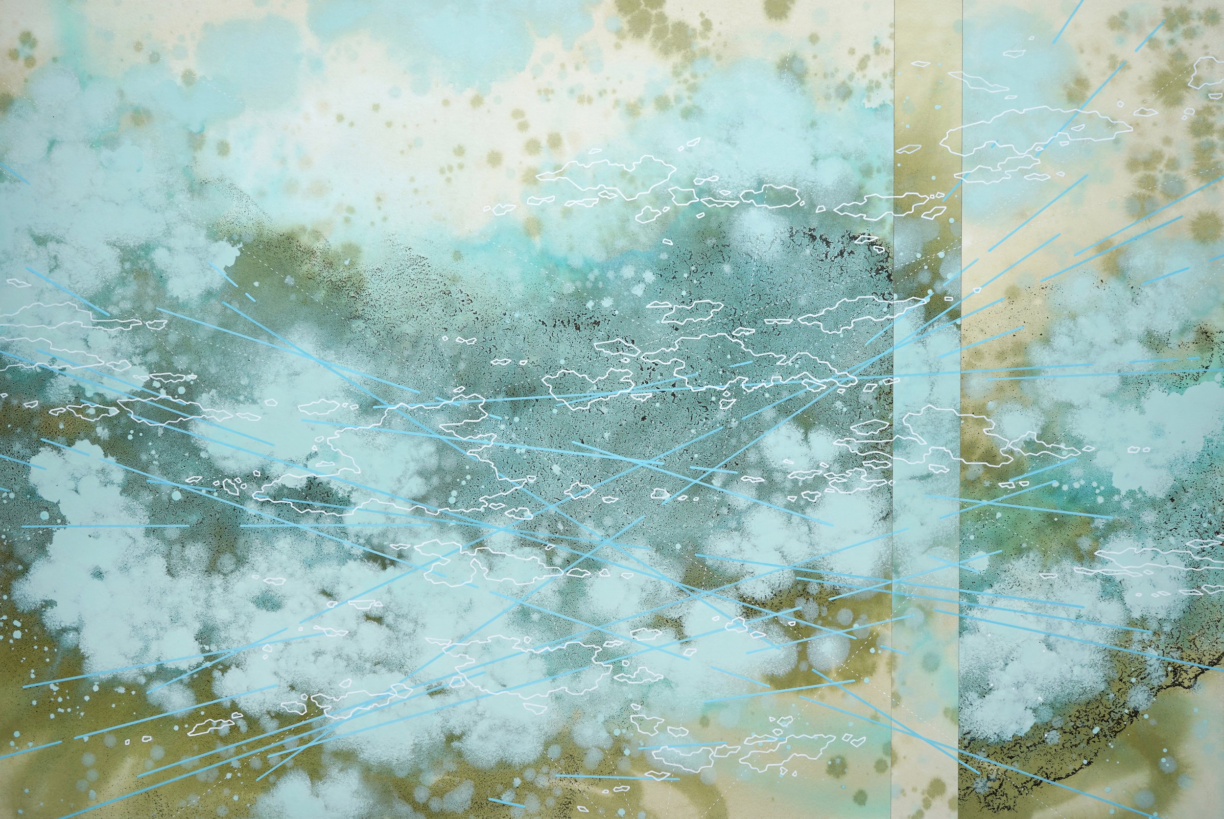 "Vernal Pools", 40x60 in, acrylic on panel, 2026