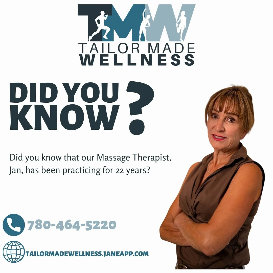 That&rsquo;s right! Jan has been practicing massage therapy for 22 years!

She was friends and neighbours with Dr. Court  McAuley, he convinced her to join our clinic. Jan says that she loves her job and the people that she gets to work with every da