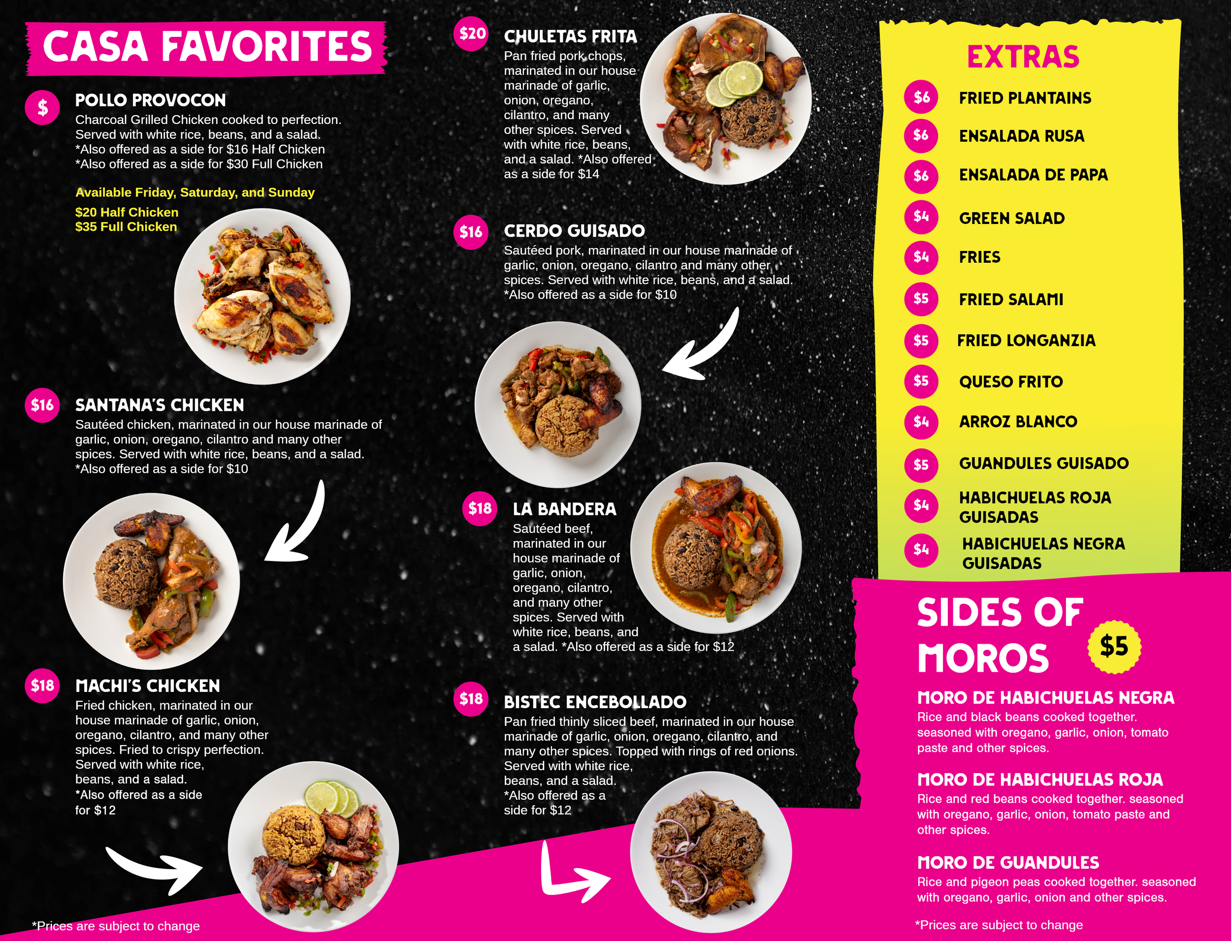 El Bacano Trifold menu 