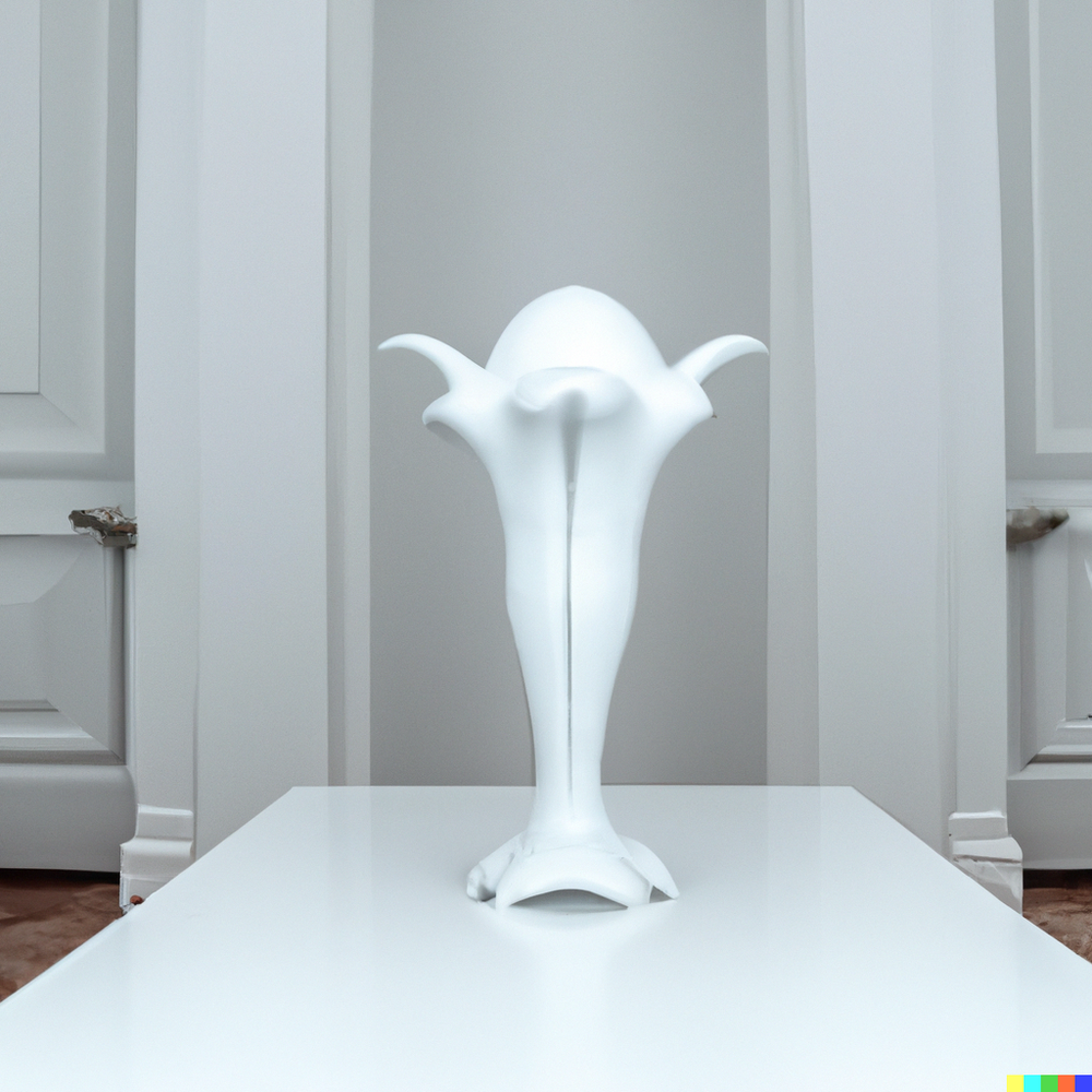 DALL·E 2022-07-13 22.52.48 - A photo of a vase made by space aliens on a pedestal in a white gallery..png