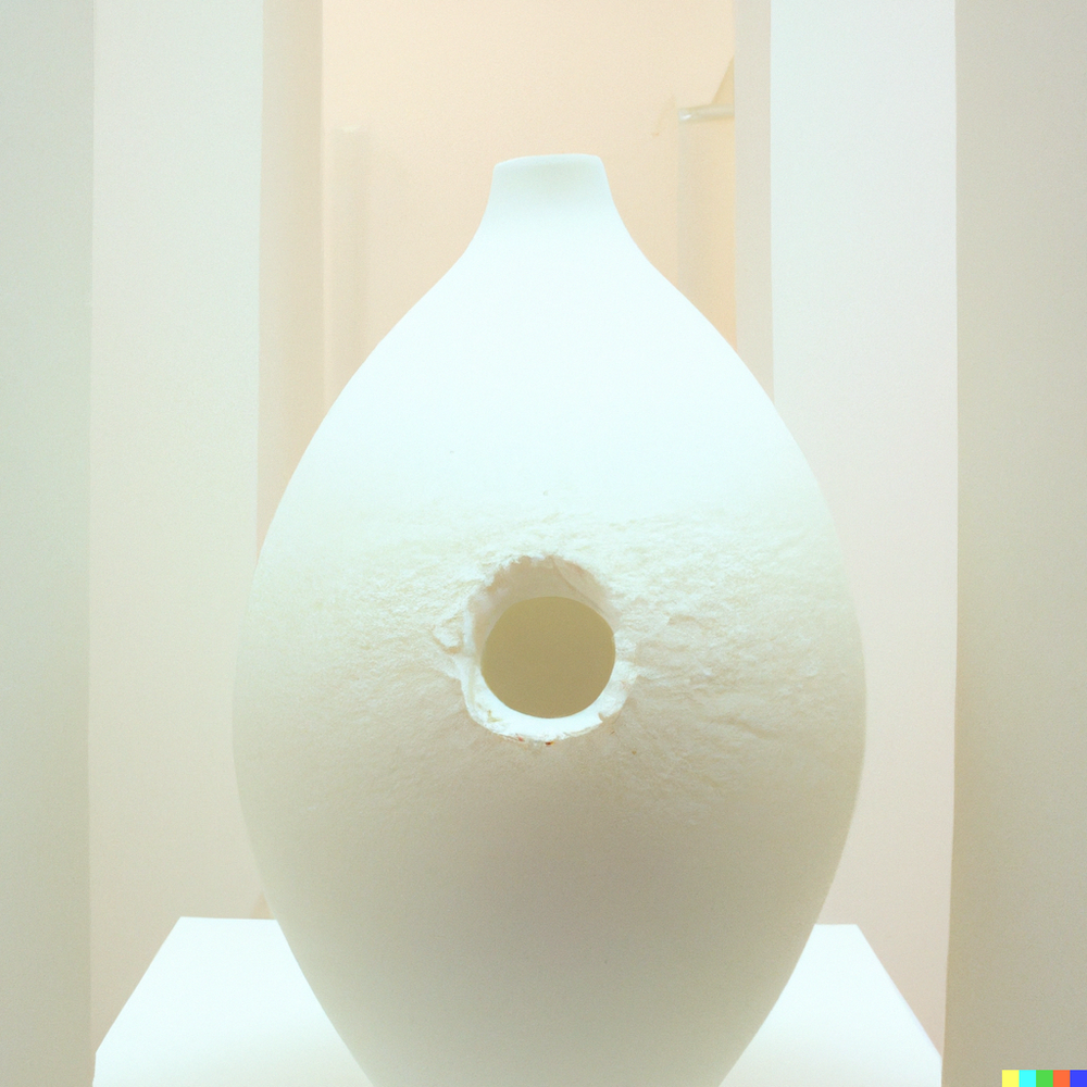 DALL·E 2022-07-13 23.05.22 - A photo of a ceramic vase made by space aliens displayed in a white gallery..png